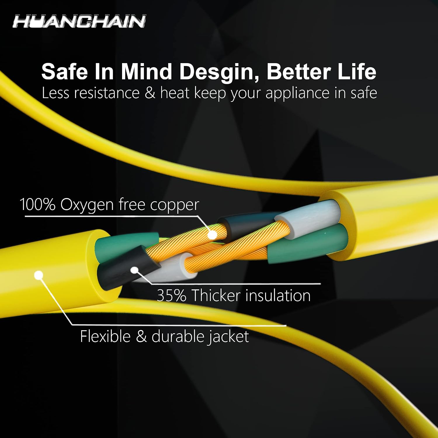 Detalle de HUANCHAIN Outdoor Extension Cord, 25 ft