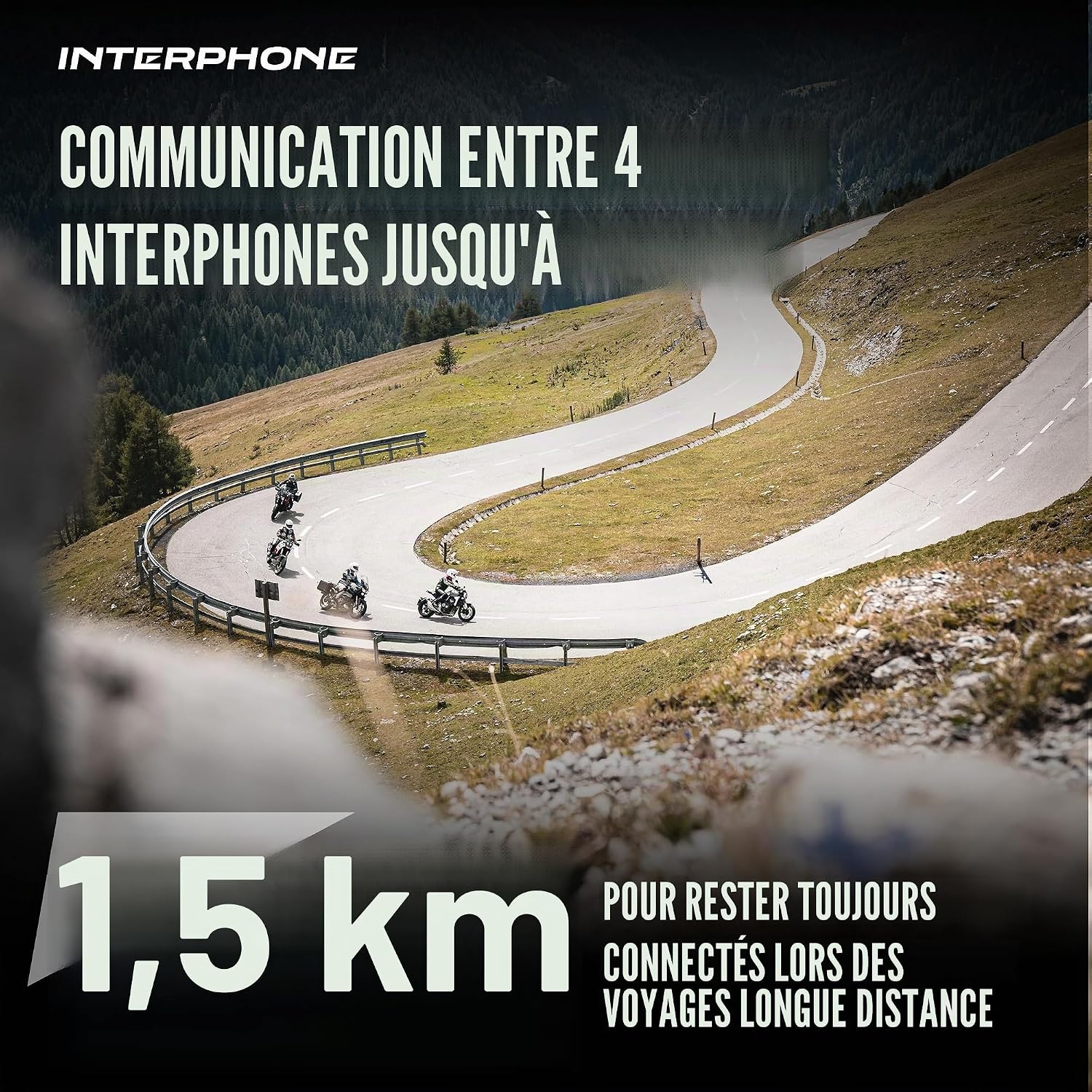 Detalle 2 de Interphone Tour - Système de Communication Moto Bluetooth (Un Paquet) pour 4 Riders