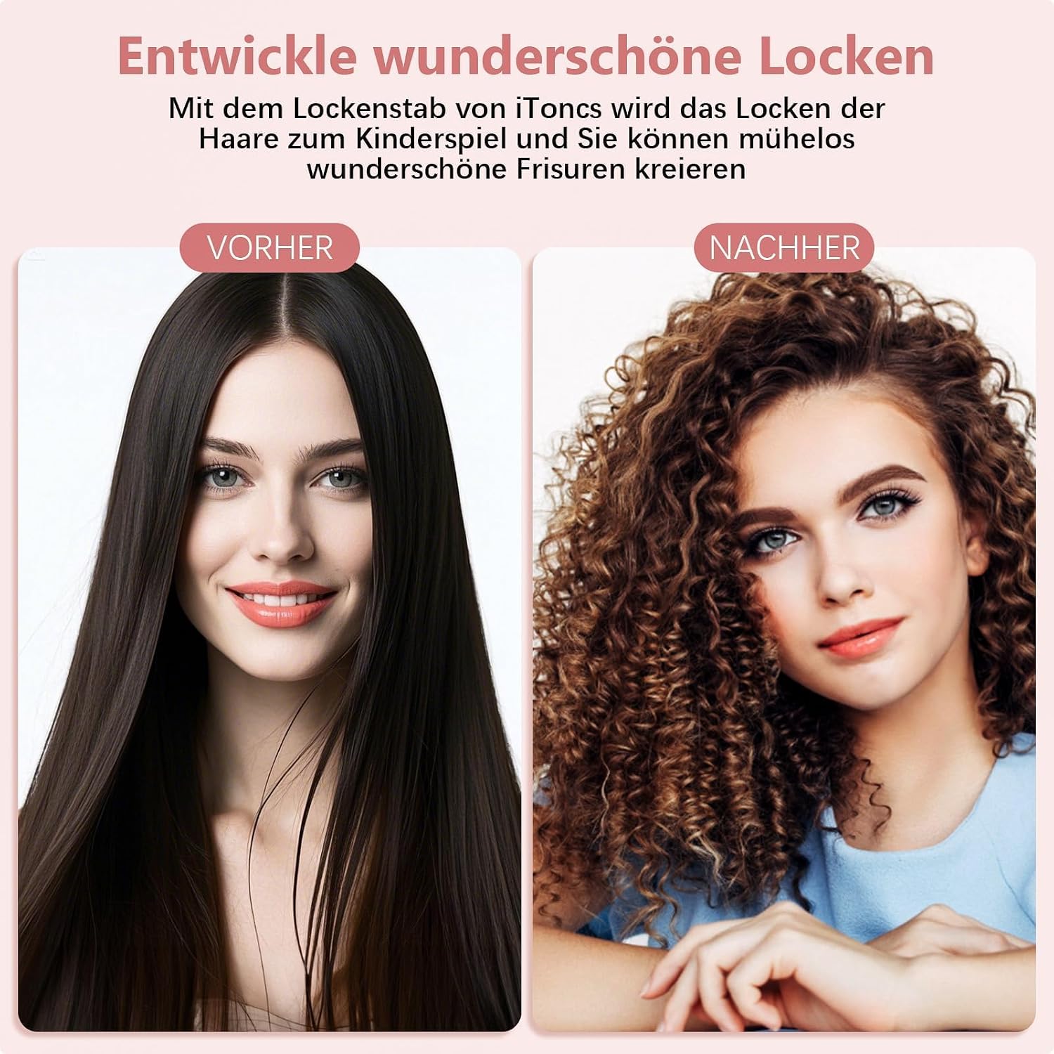 Detalle 2 de iToncs Lockenstab 9 mm fĂŒr enge Locken đâ