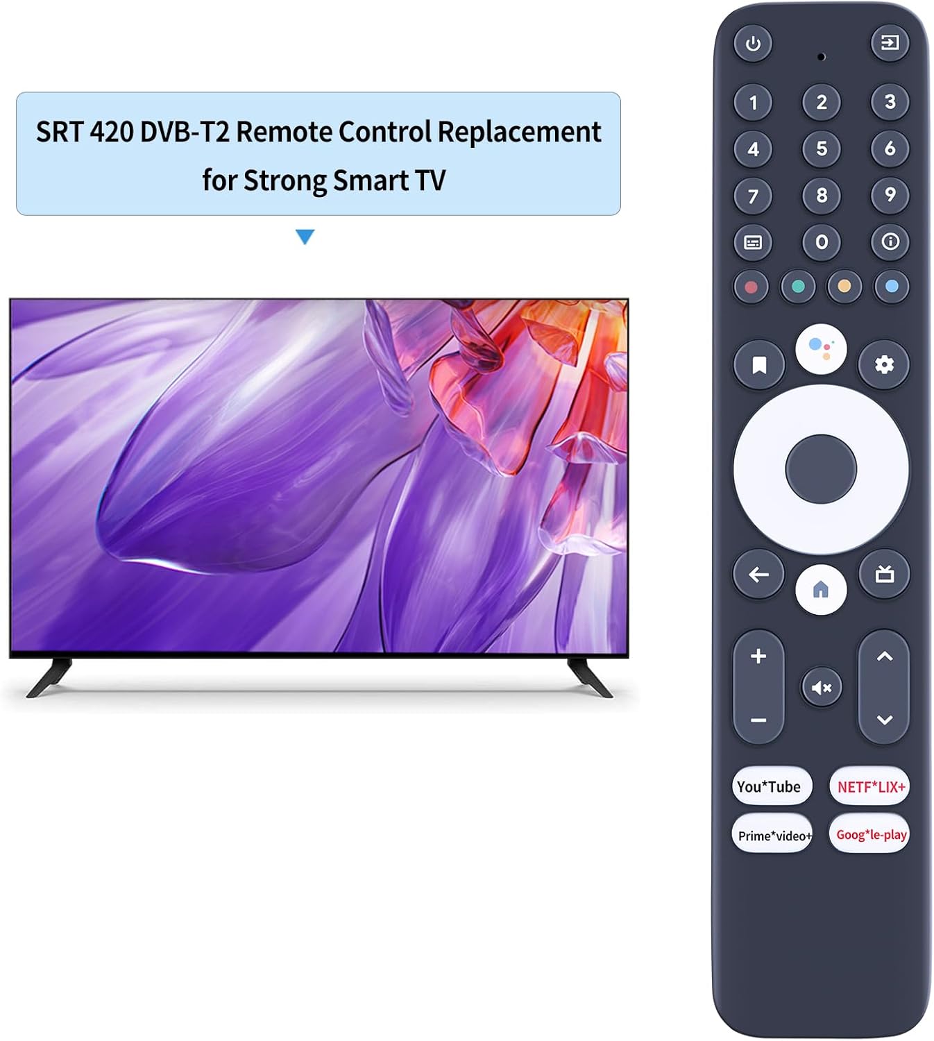 Thumbnail 1 de TCNOUMT replacement remote control for Android TV boxes (incl. Strong SRT420, MECOOL G20, Homatics) – SRT420-compatible