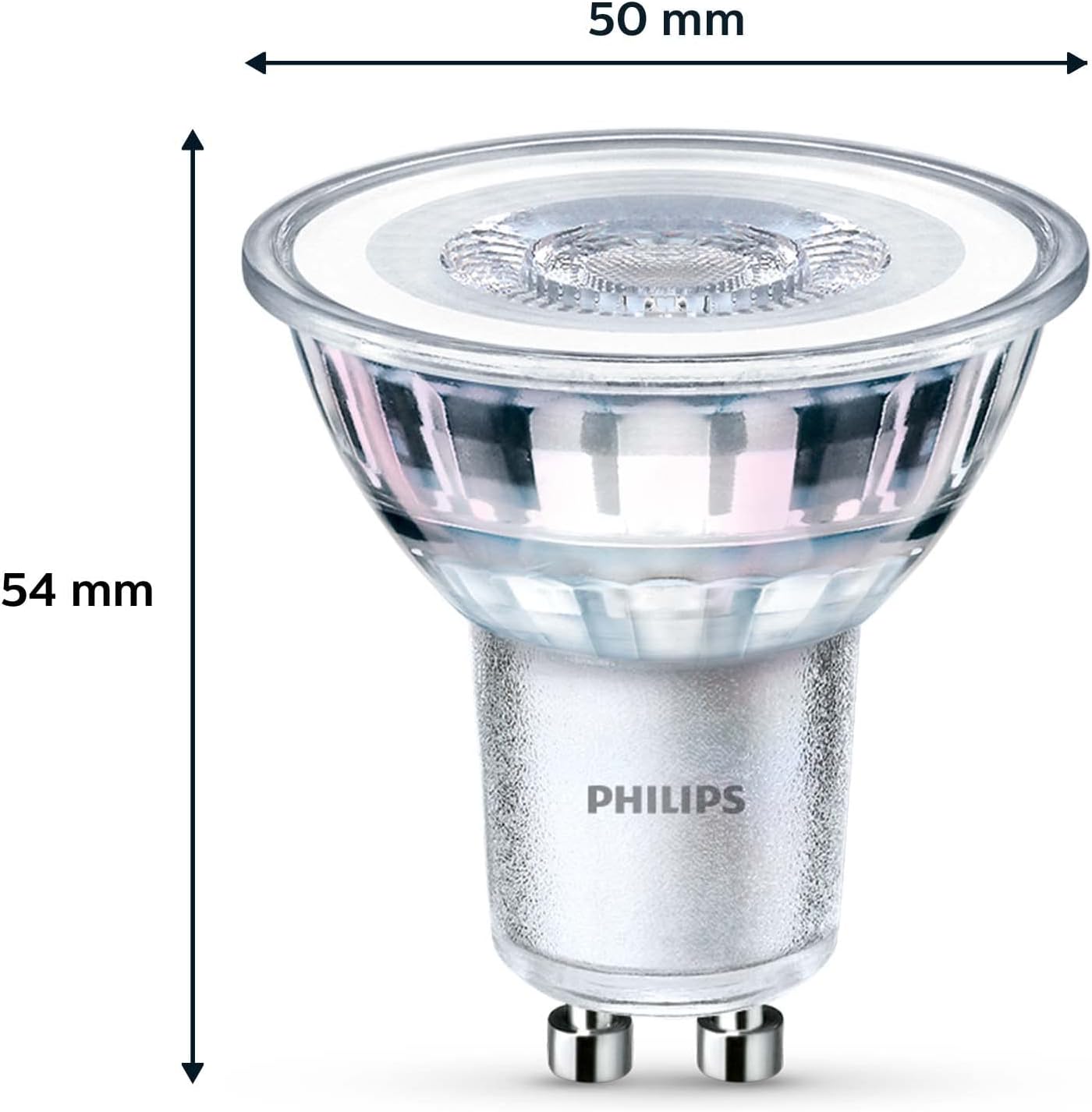 Detalle de PHILIPS LED Classic Spot Light Bulb 6 Pack (GU10) 35W, Cool White 4000K, Non-Dimmable