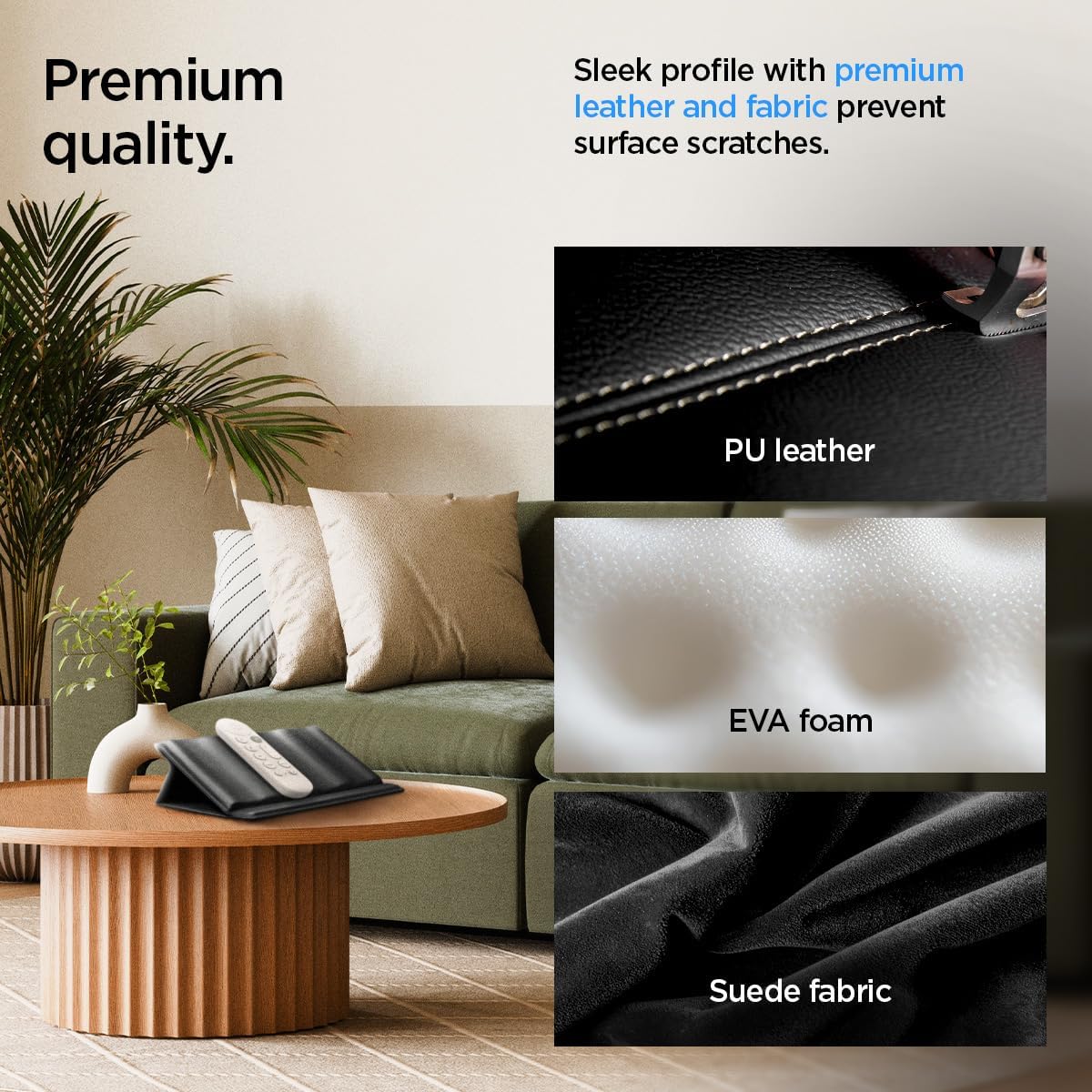 Thumbnail 6 de Spigen LD401 : porte-télécommandes universel en cuir à support magnétique (4 compartiments) – Noir