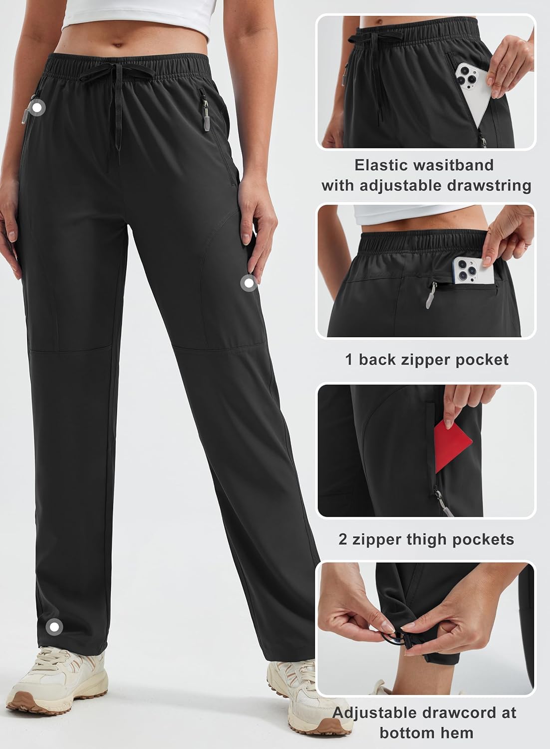 Detalle de Libin Women's Hiking Pants: Lightweight, Quick-Dry Cargo Pants for Outdoors