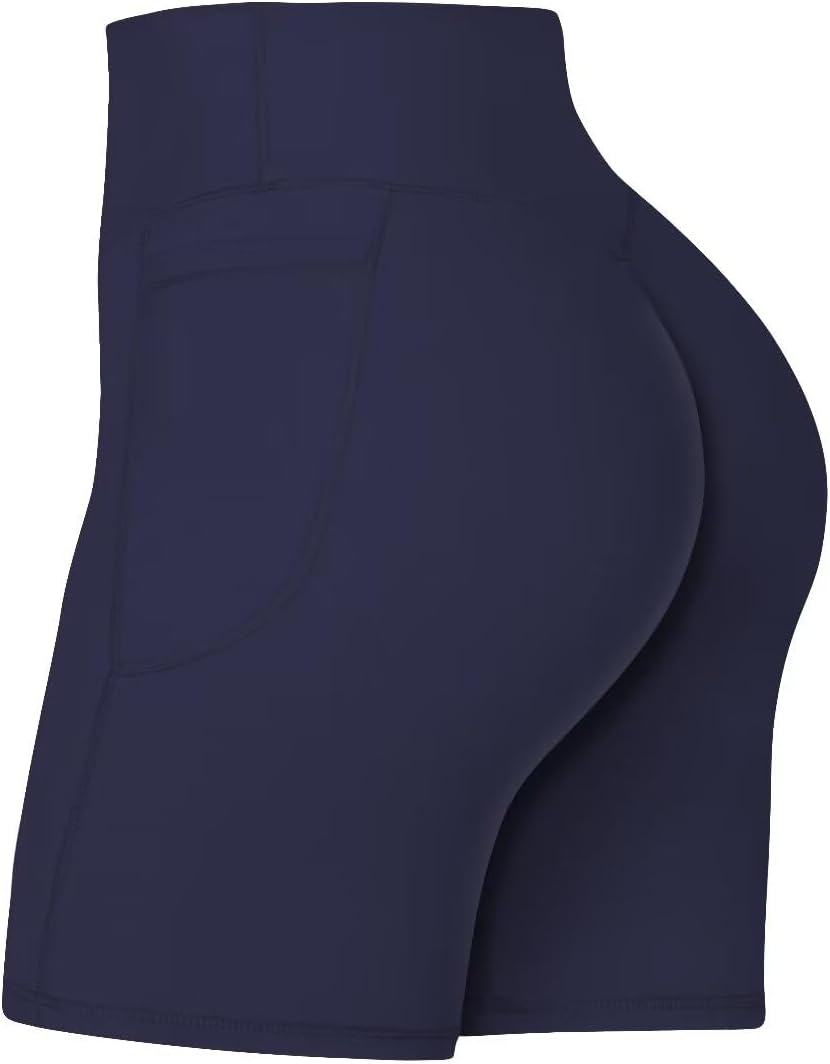 Detalle de Sunzel No Front Seam Biker Shorts for Women with Pockets — High-Waisted, Tummy Control, Squat-Proof