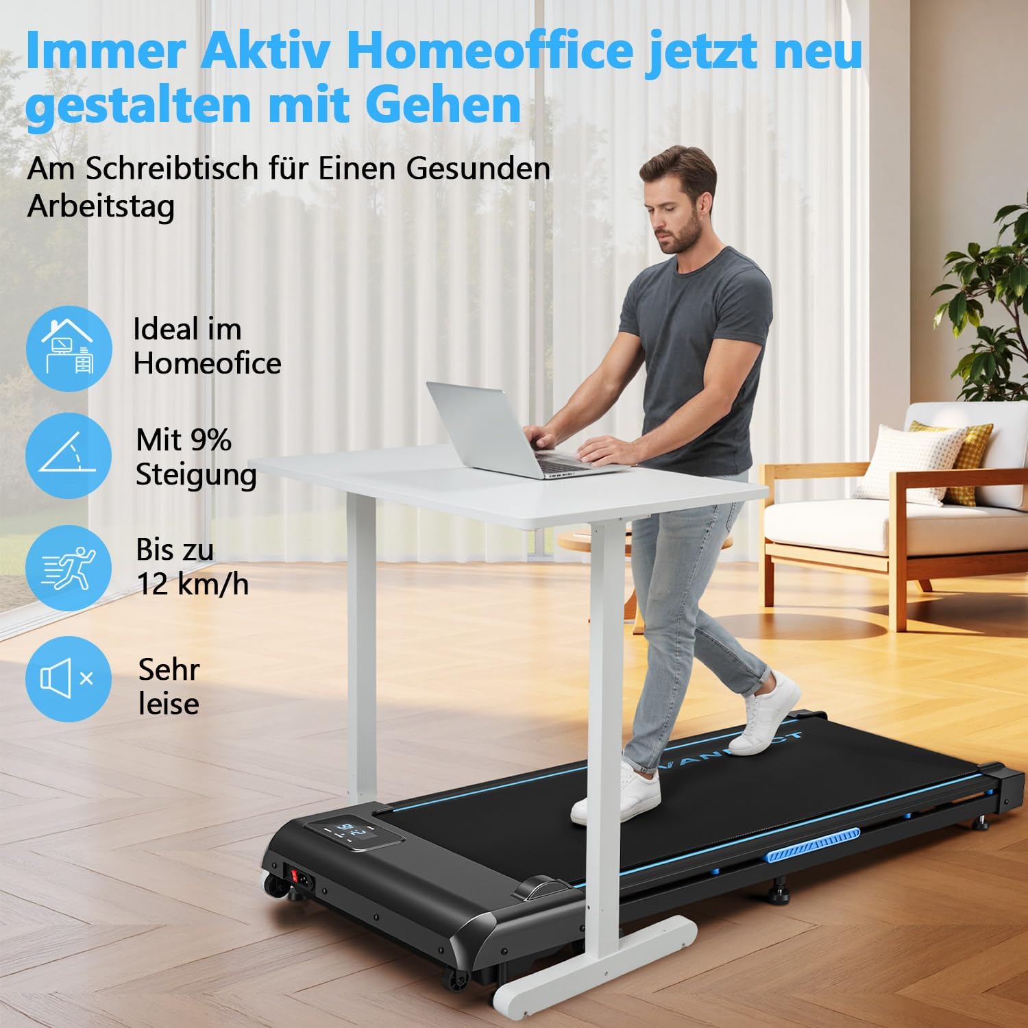 Thumbnail 5 de Walking Pad Laufband für zuhause 1-10 km/h