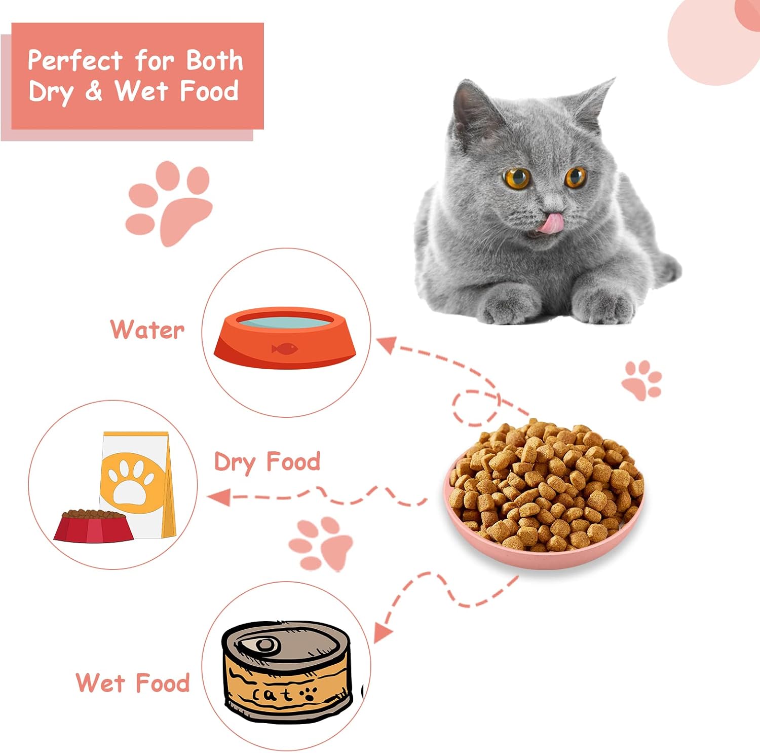 Thumbnail 2 de Yuzi YZ-Cat Bowl-01-6P Shallow Cat Bowls, 5.5-Inch Wide, 8-Piece Set