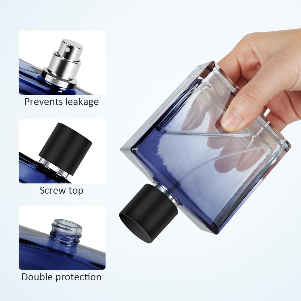 Detalle 2 de LOPHE Parfümzerstäuber – 2 Stück, 50 ml, Glas/Blau, nachfüllbar