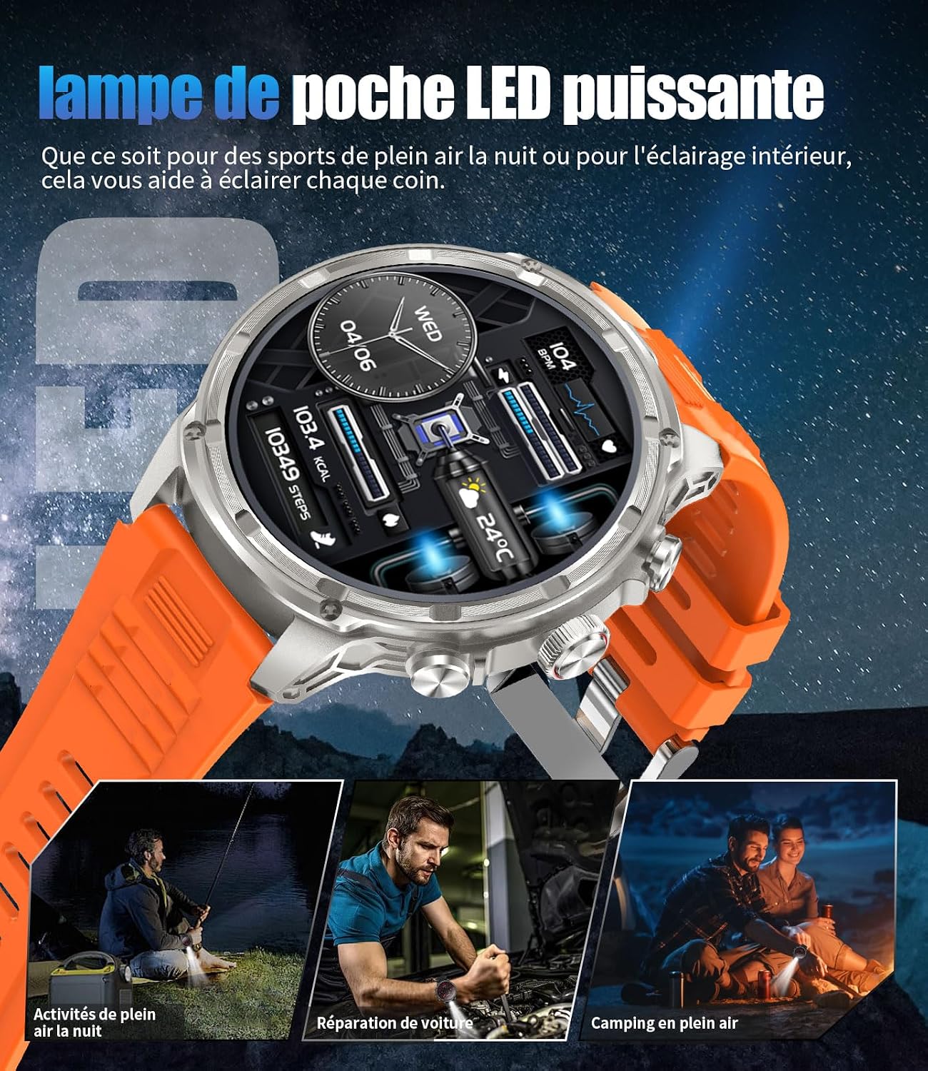Detalle 2 de LIGE Montre Militaire 1,85''