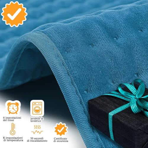 Detalle de Letitwell Termoforo Elettrico 30×60 cm: caldo morbido per schiena, collo, spalle e addome
