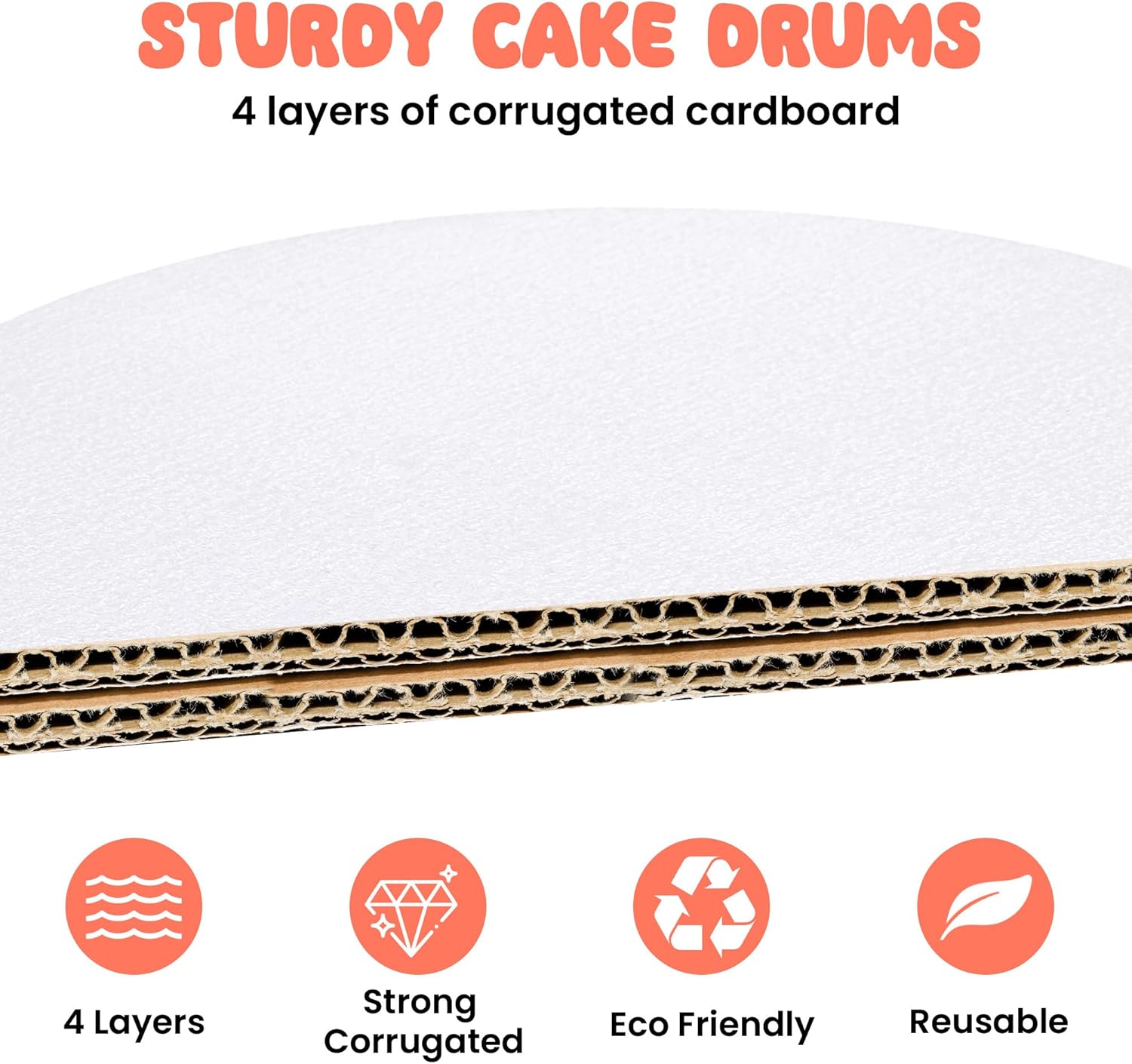 Thumbnail 2 de Yimomoyi 5 Pcs Round 10-Inch Thick White Cake Boards – Reusable, Multi-Purpose