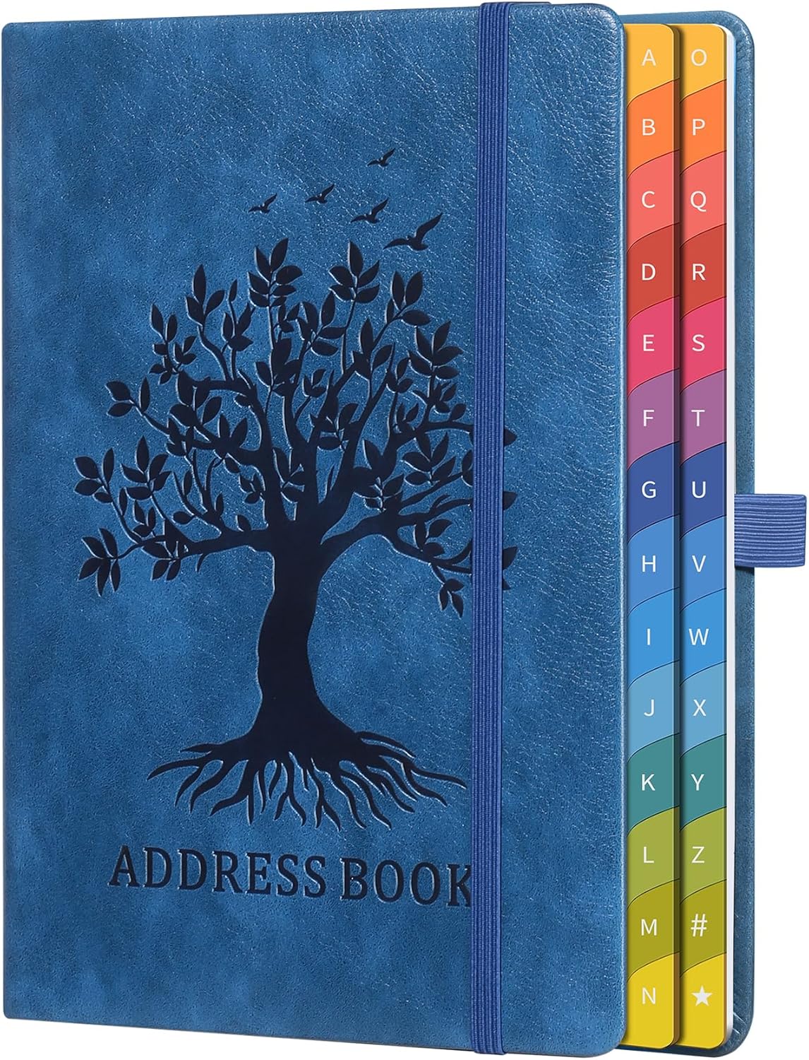 Detalle de ZXHQ ZXUSADDRESSBOOK02 Address Book, A–Z Tabs, Blue Hardcover, 600+ Contacts
