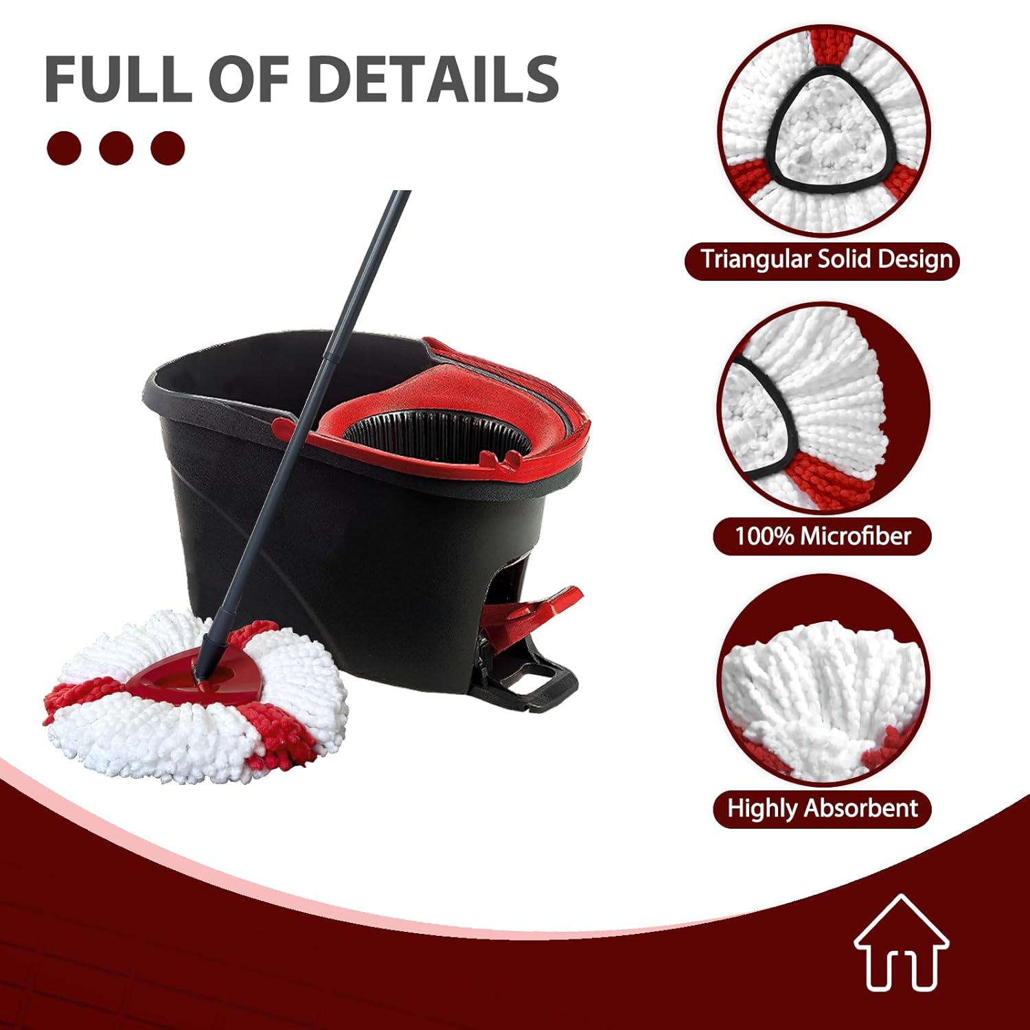 Thumbnail 3 de Mop Head Replacement 5 Pack Microfibre