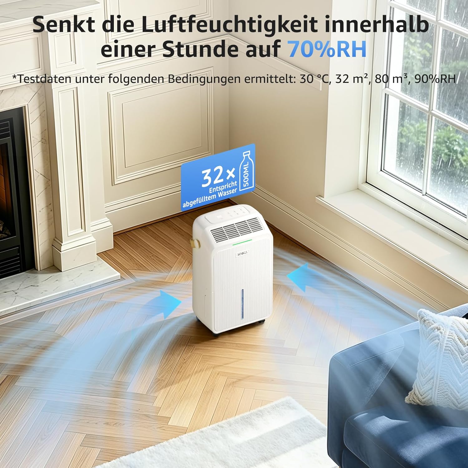 Thumbnail 3 de KNKA Luftentfeuchter 16 L/Tag – leise, energiesparend und mit Echtzeit-Feuchtigkeitsanzeige