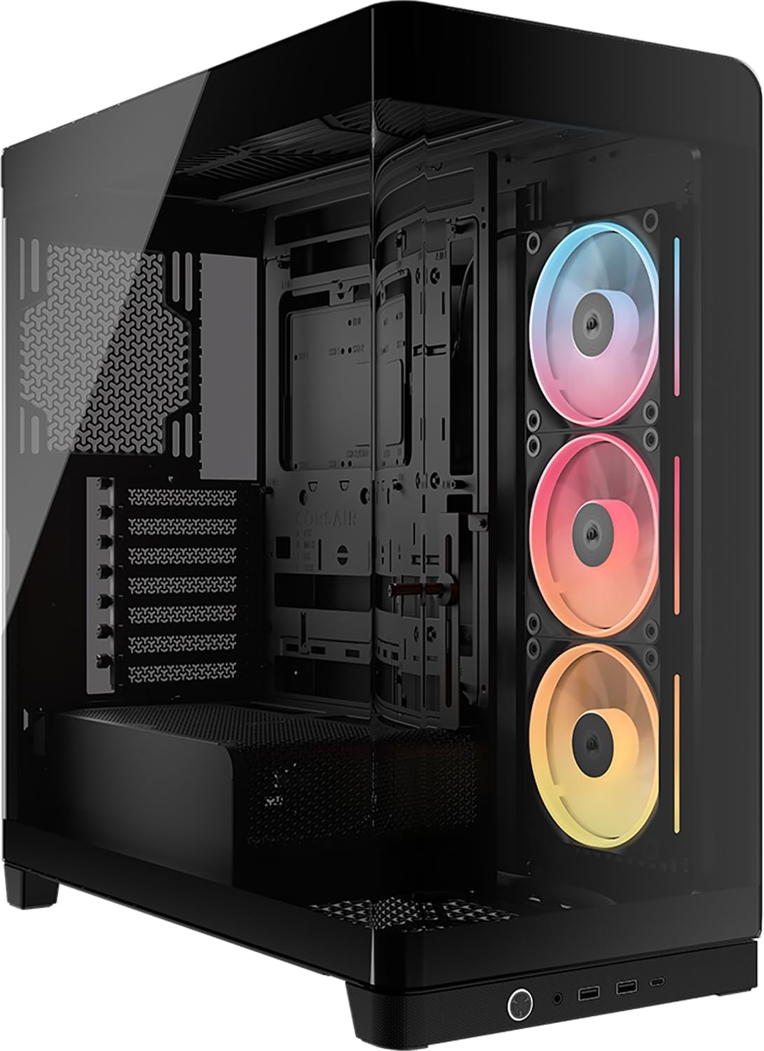 CORSAIR Frame 4500X LX-R RGB LINK, mid-tower con vetro panoramico e sistema InfiniRail, include 3 ventole LX120R RGB LINK
