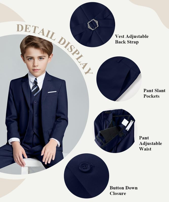 Detalle 2 de Visaccy Boys Slim Fit Formal Suit