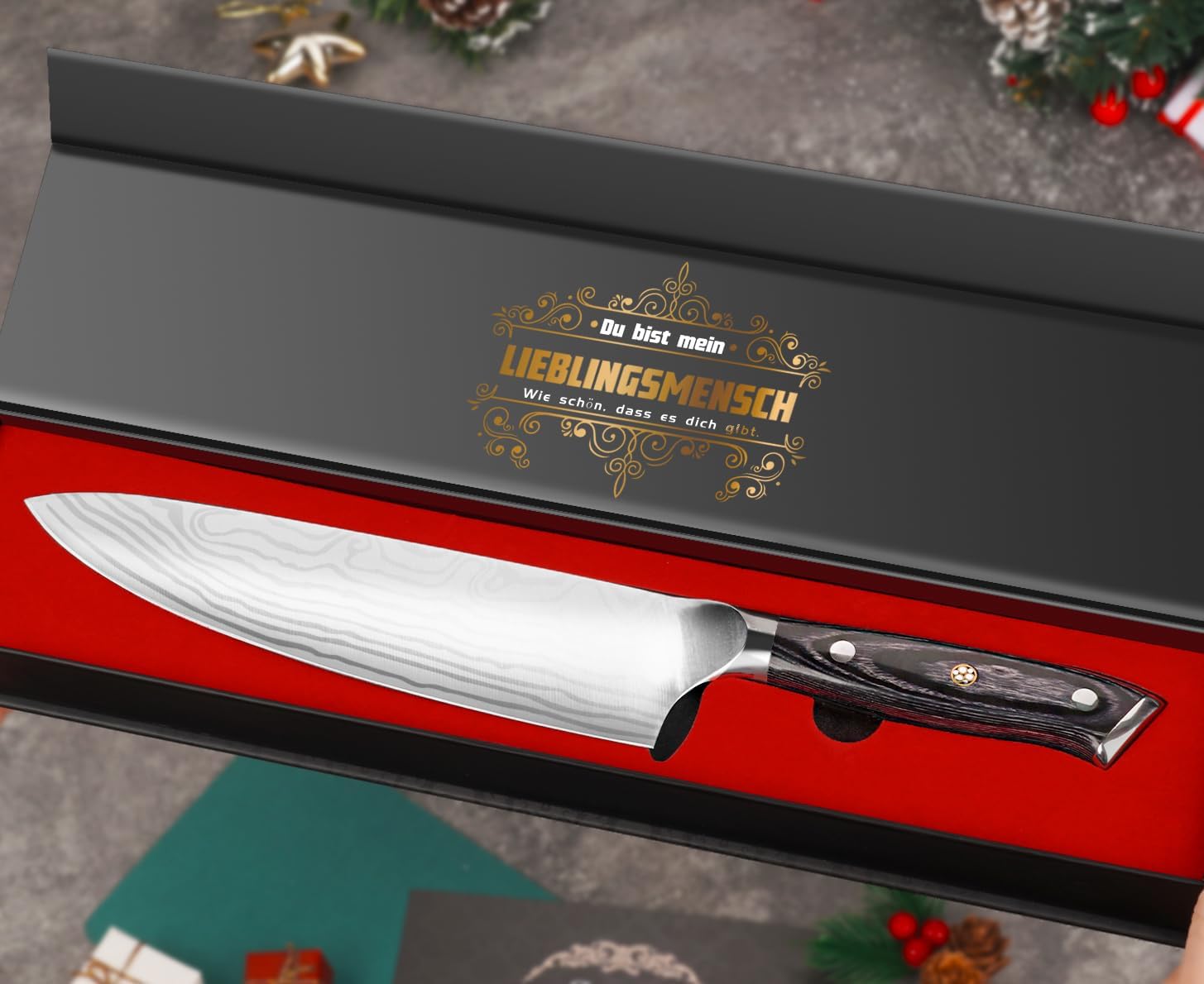 Thumbnail 5 de Küchenmesser Scharf Männer Geschenke Weihnachten – 34 cm Profi-Kochmesser aus deutschem EN1.4116 Stahl