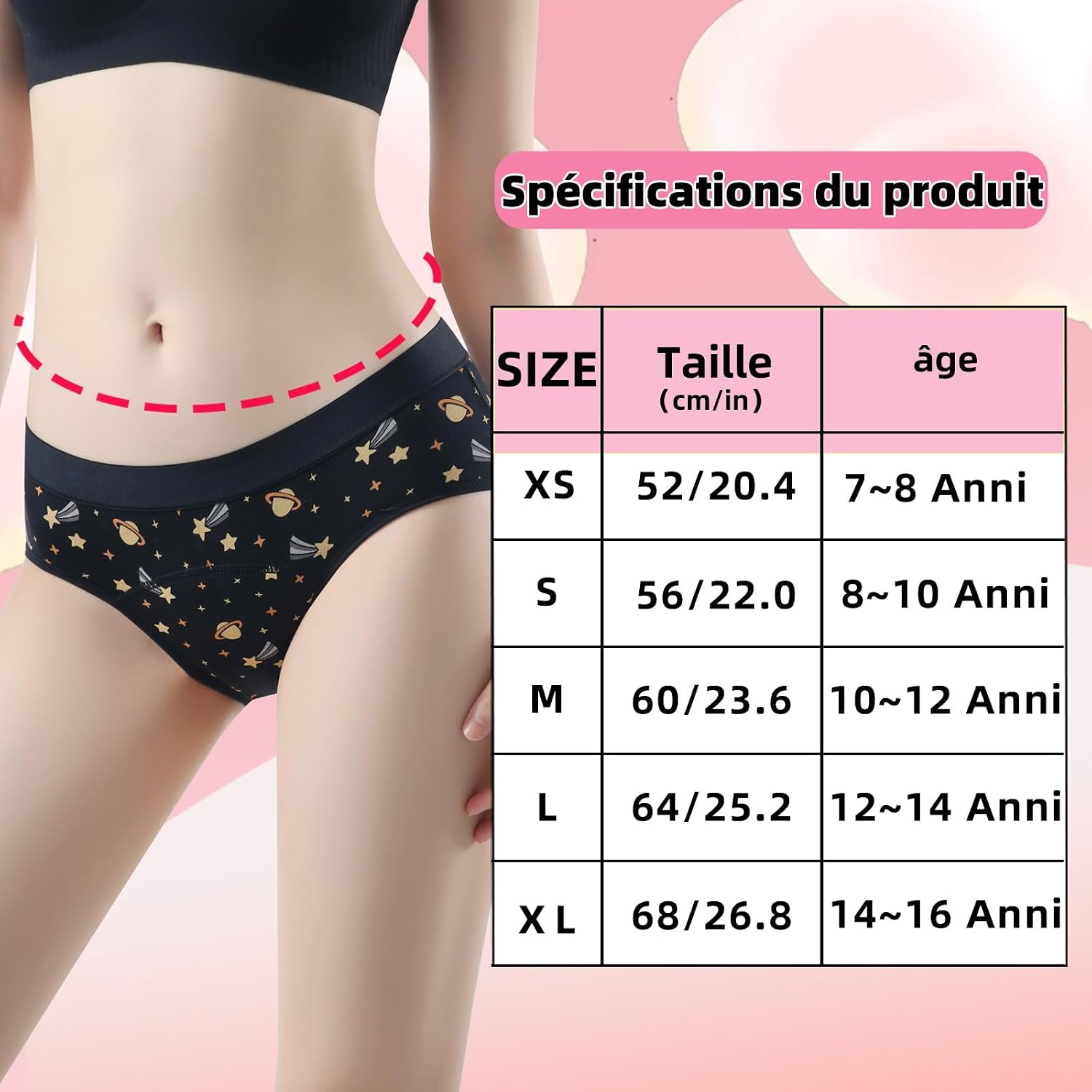 Detalle 1 de Culotte menstruelle FOTOOL, lot de 3