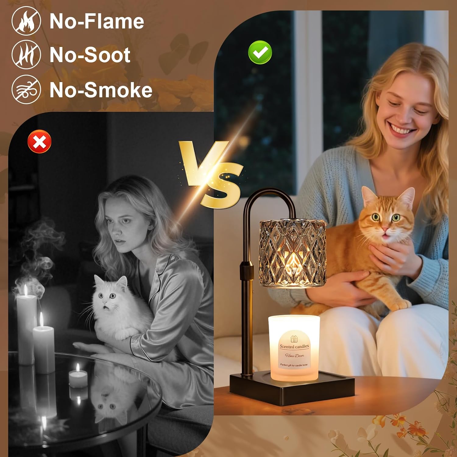 Detalle de Candle Warmer Lamp with Timer, Dark Gray