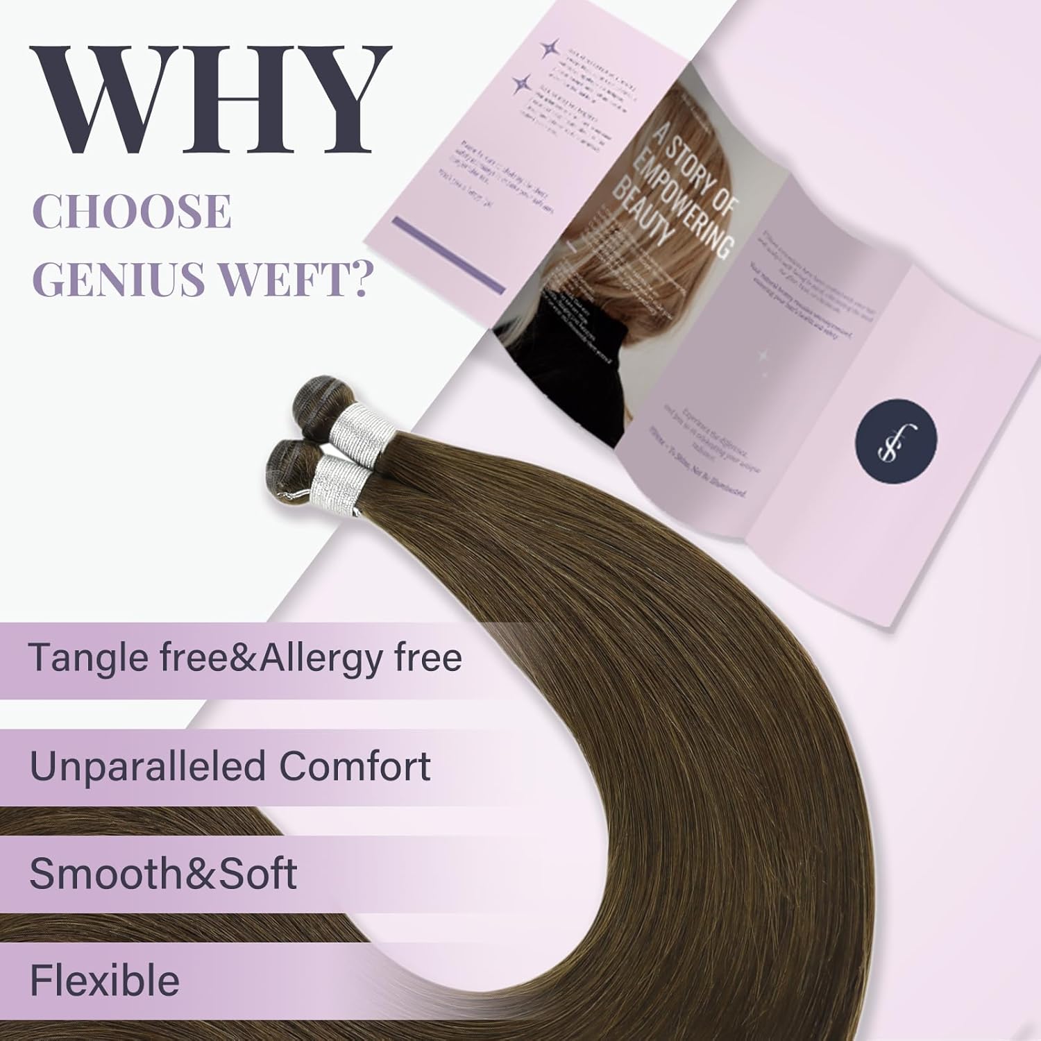 Thumbnail 2 de Fshine Human Hair Genius Weft Chocolate Brown 16 Inch (50g) Real Human Hair Extensions