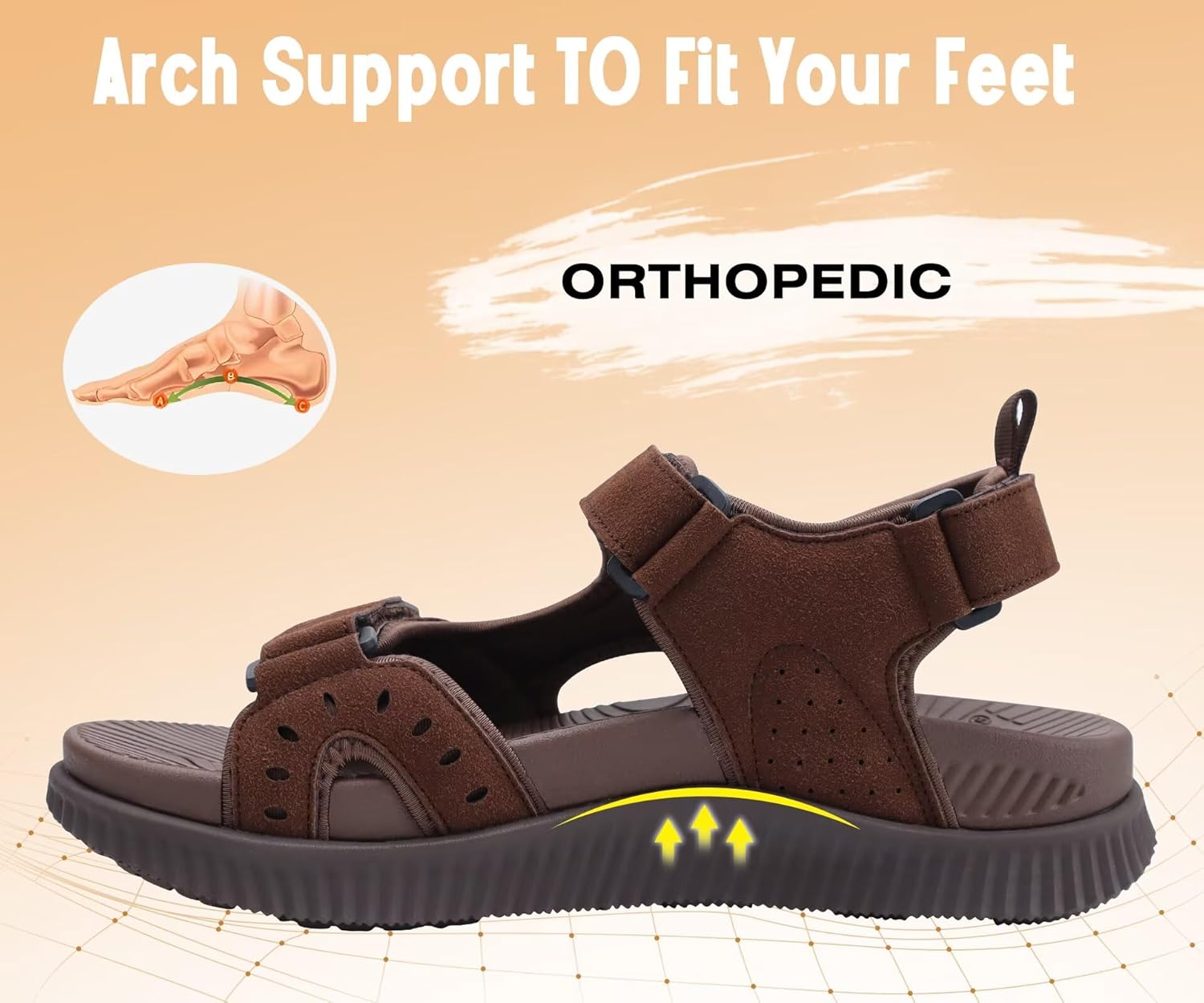 Thumbnail 5 de KuaiLu Men’s Hiking Sandals With Arch Support (Recovery Walking Sandals, Adjustable Straps) — Size 7-15