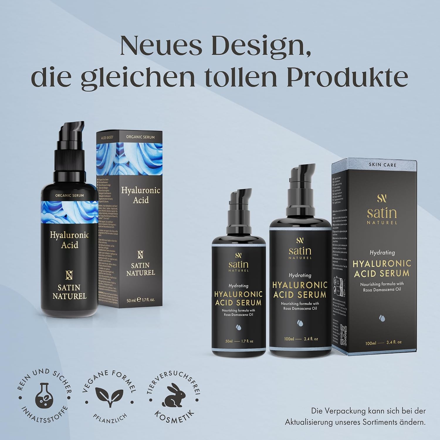 Detalle 2 de Satin Naturel Hyaluron Serum hochdosiert (50 ml) – Bio-Hyaluronsäure Anti-Aging Feuchtigkeitsserum vegan