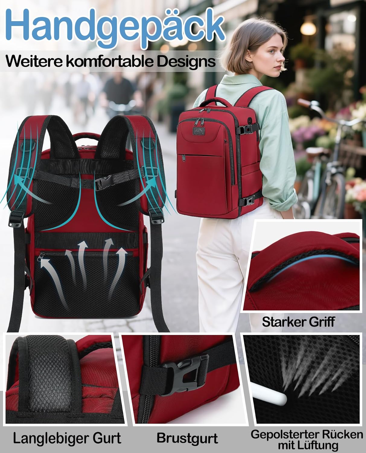 Thumbnail 4 de LYNXCHER Handgepäck Rucksack 40x20x25