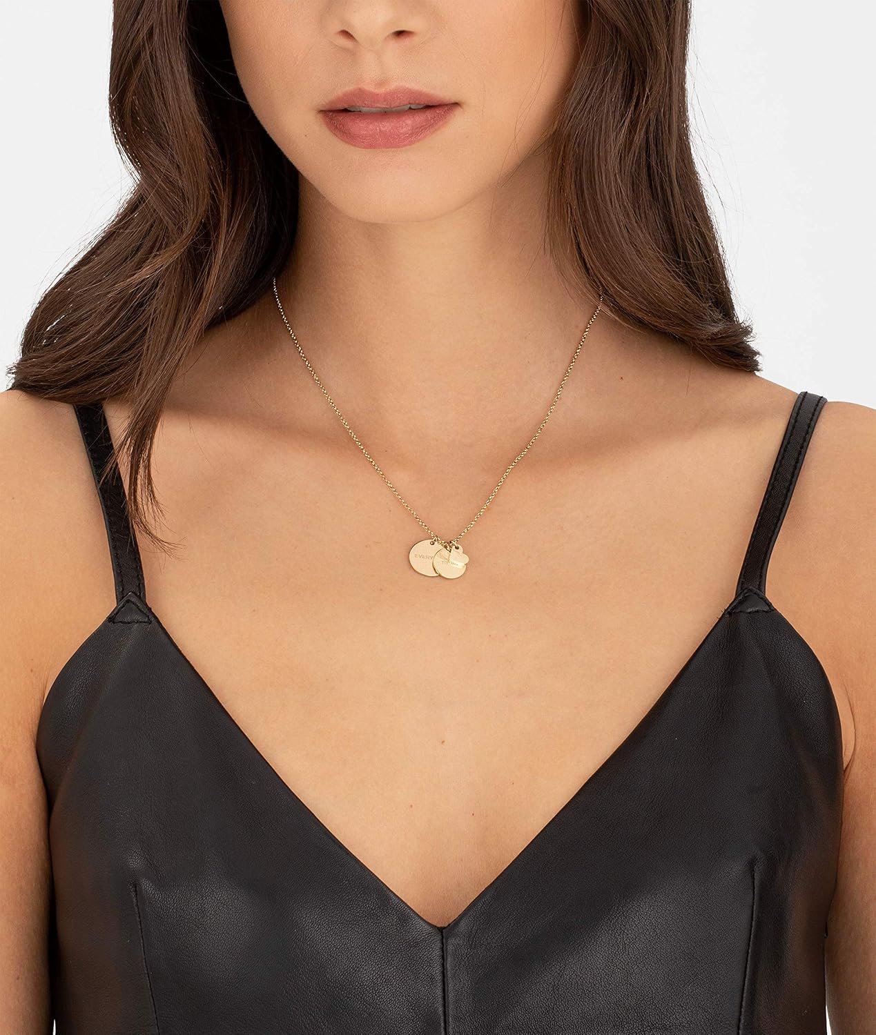 Detalle 2 de LIEBESKIND BERLIN Damen Halskette und Armband aus Edelstahl – verstellbar, IP Gold, 40–45 cm