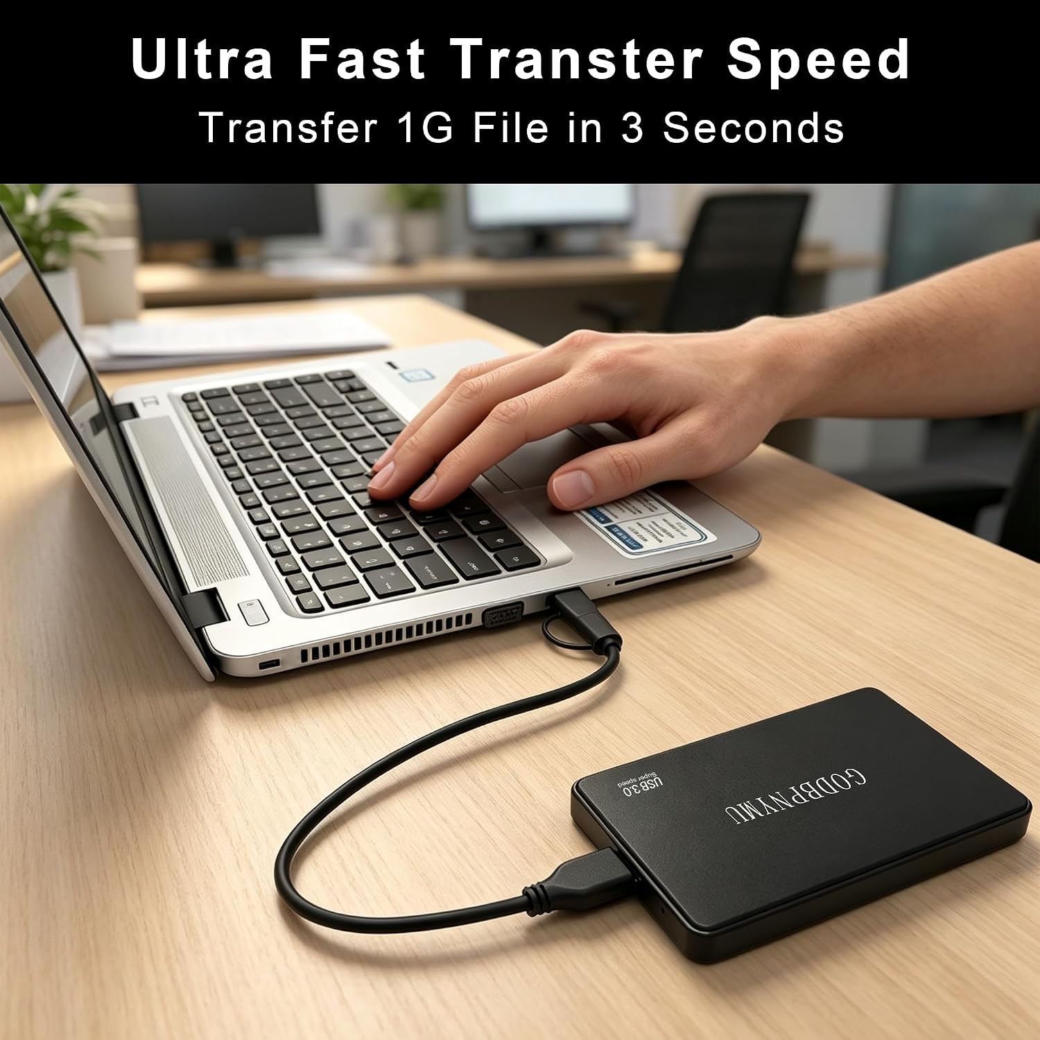 Thumbnail 4 de GODBPNYMU YP01 500GB Portable External Hard Drive with USB 3.0/USB-C