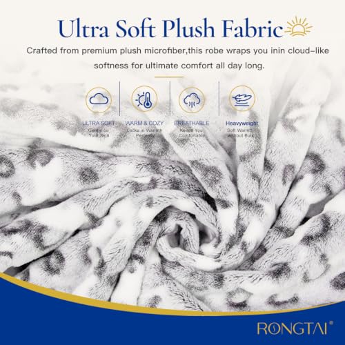 Thumbnail 8 de RONGTAI Womens Dressing Gown Fleece Plush Warm Long Robe