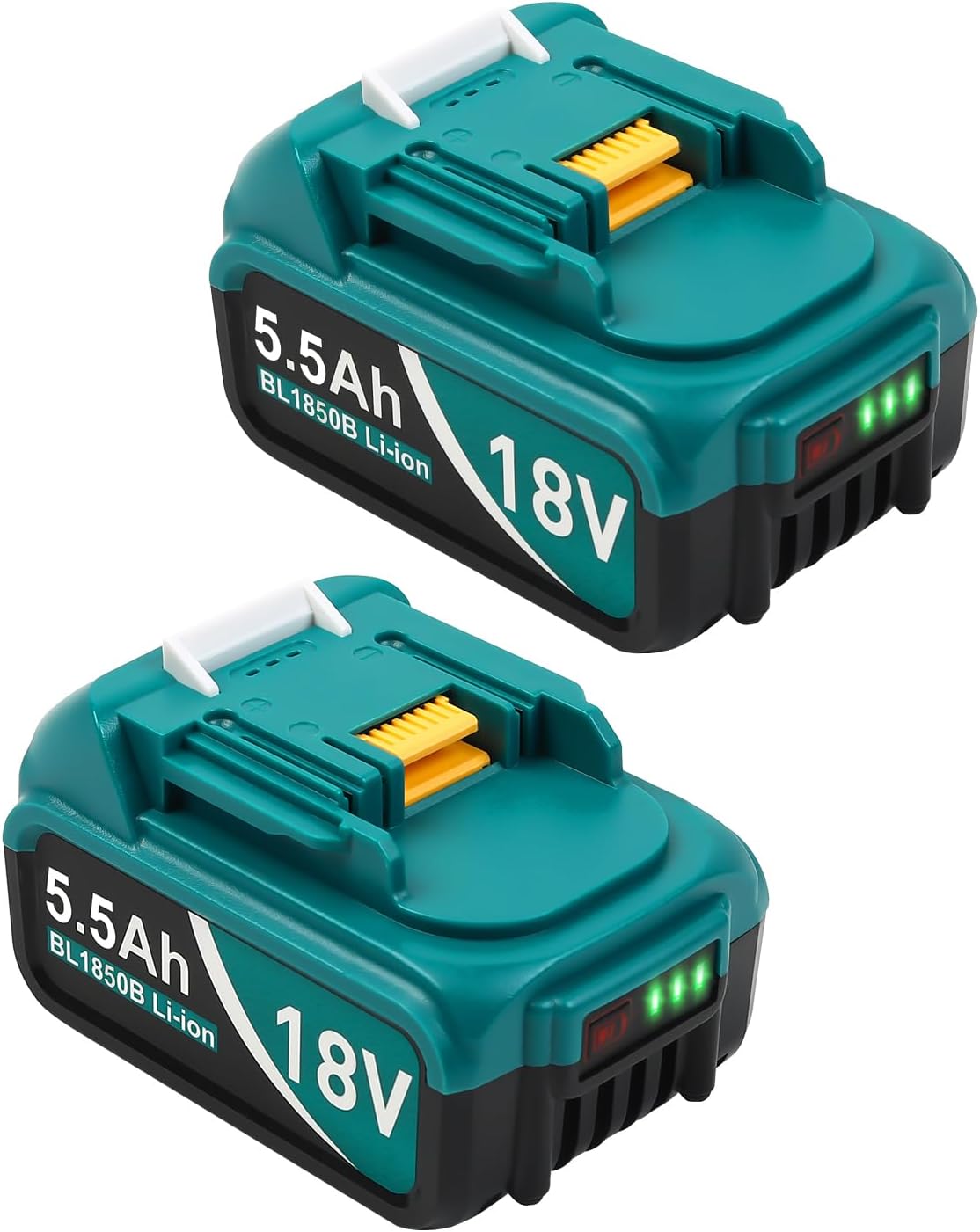 Detalle de TeenPower 18-V Li-Ion Ersatzakku 5.500 mAh (BL1855B/BL1860B/BL1860/BL1850B/BL1850/BL1840/BL1830/BL1815, 2 Stück)