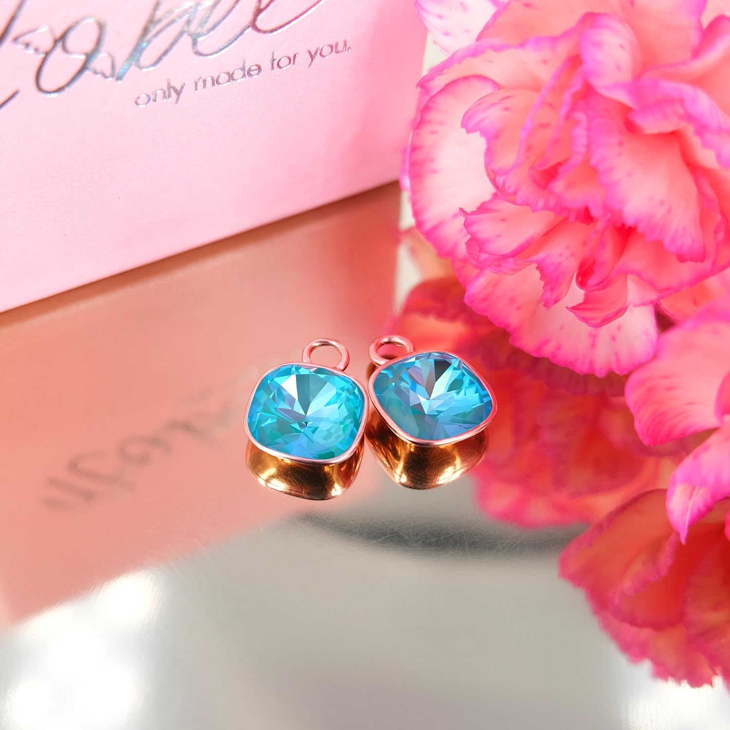 Thumbnail 3 de Charm Anhänger Rosegold 2 Stück aus 925er Sterling Silber – Nobel Schmuck®
