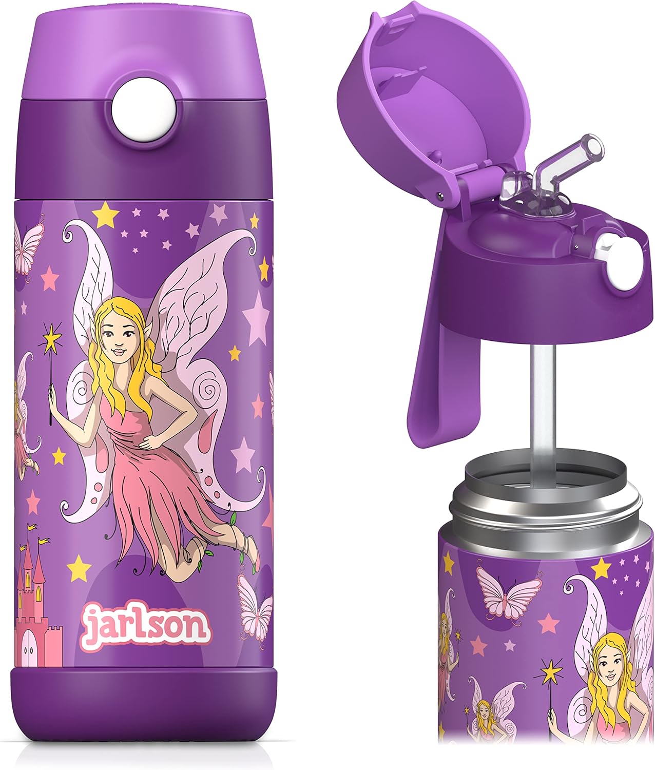 Thumbnail 6 de Jarlson Trinkflasche Kinder Edelstahl Charli – 500 ml, MIT STROHHALM, auslaufsicher