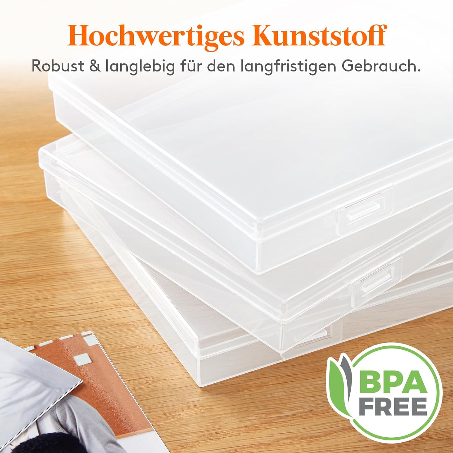 Thumbnail 2 de Lifewit Foto-Aufbewahrungsbox mit 9 Innenhaltern (13x18 cm / 5R), transparentes Kunststoff-Organizer-Set, 2 Stück