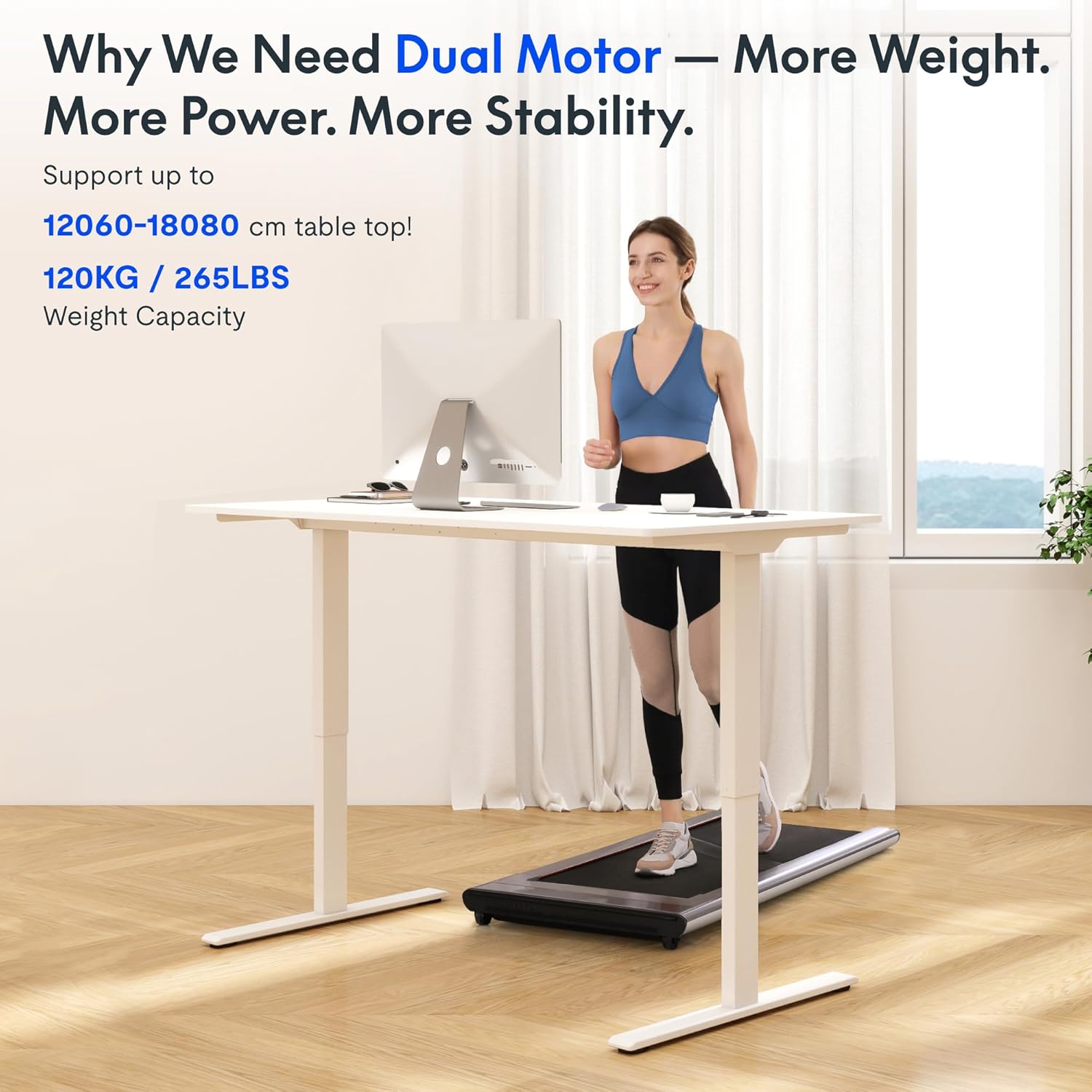 Thumbnail 2 de FLEXISPOT E6 MAX 140x80 Electric Standing Desk with Dual Motors, Memory Panel (White)