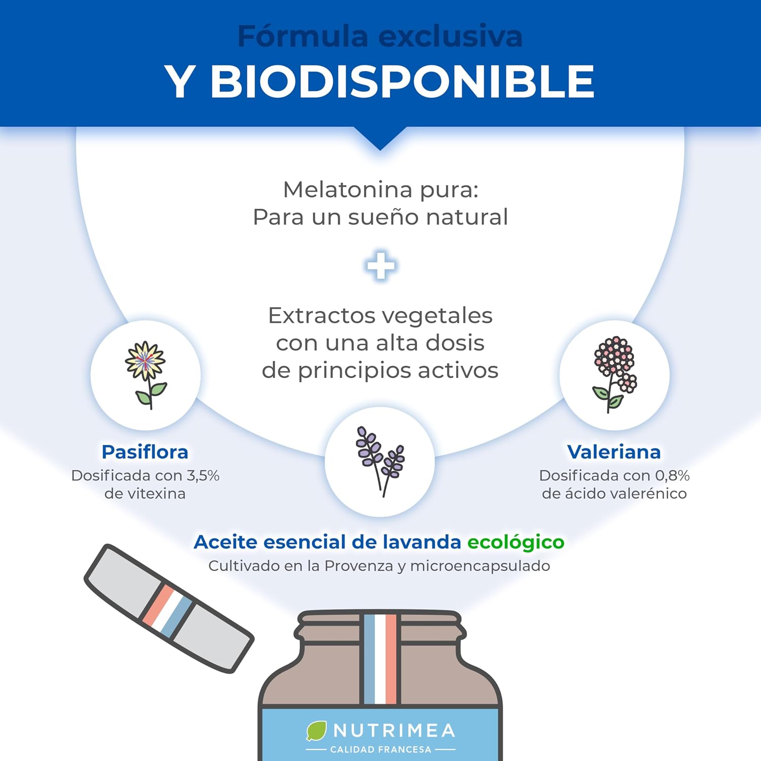 Detalle 2 de Nutrimea MELATONINA Pura 0,95 mg 60 cápsulas