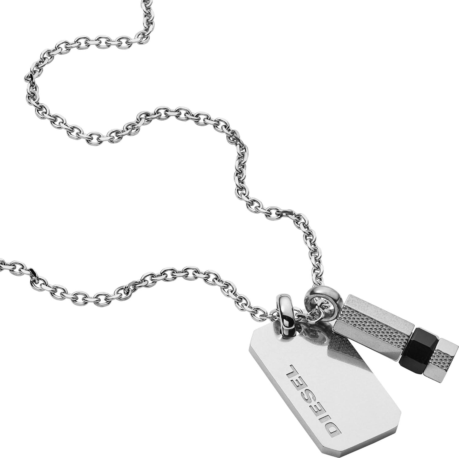 Thumbnail 4 de Diesel Homme en acier inoxydable avec fermoir bouton poussoir – collier dog tag