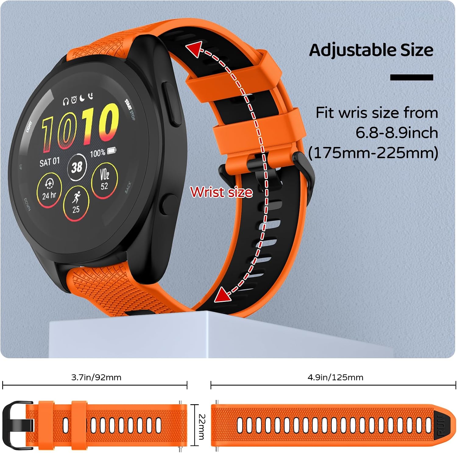 Thumbnail 3 de U-LIMVE 22 mm siliconen vervangband met snelsluiting voor Garmin Forerunner 265/255