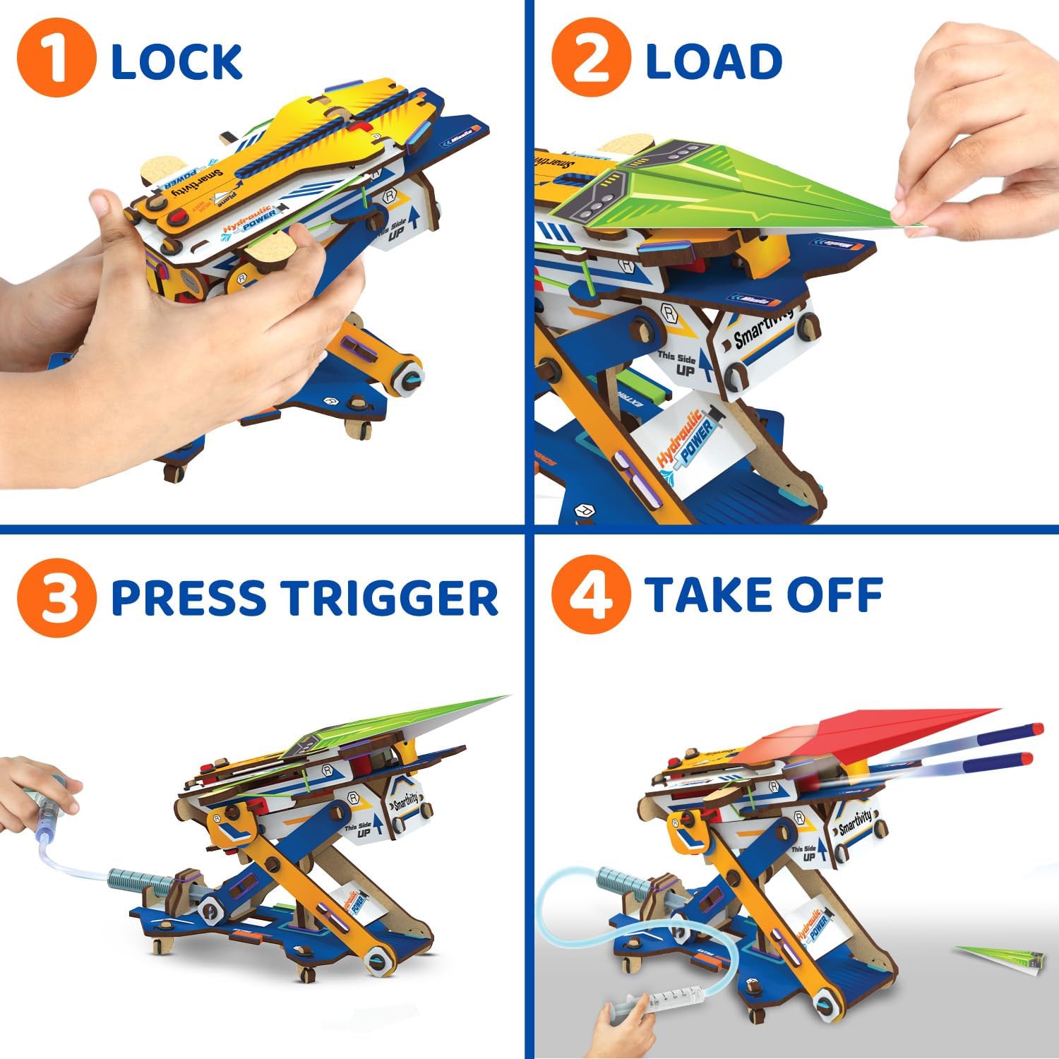 Thumbnail 2 de Smartivity DIY 2in1 Hydraulic Paper Airplanes & Darts Launcher STEM Toy