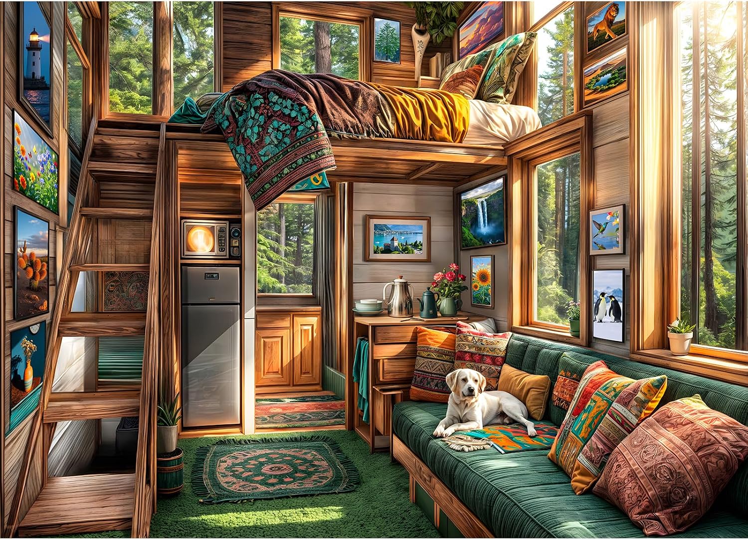 Detalle de TangComplete Forest House 1000-Piece Jigsaw Puzzle