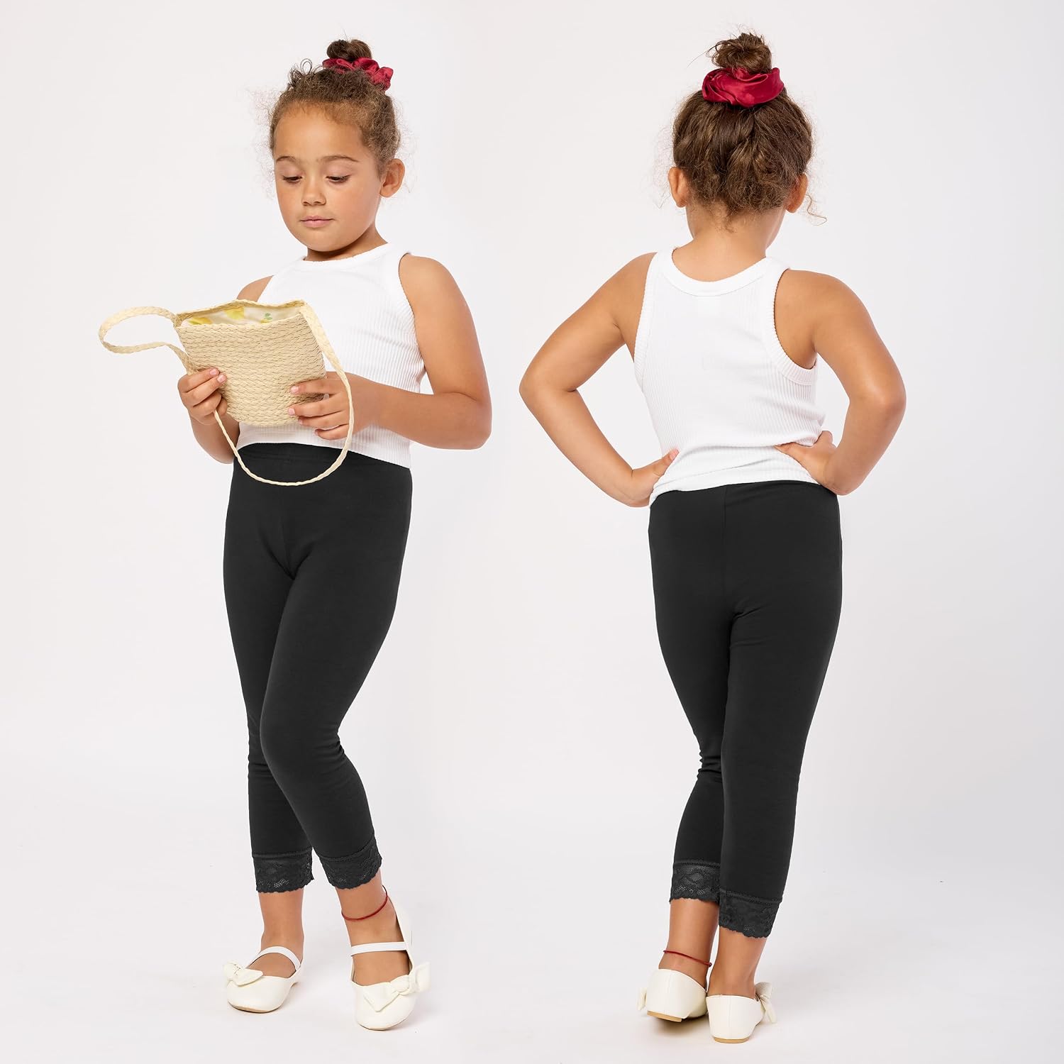 Detalle 2 de Merry Style MS10-228 meisjes 3/4-legging van katoen met kant