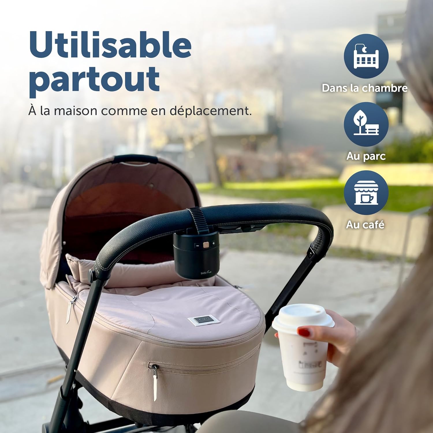 Thumbnail 5 de ZAZU Roxy Baby Rocker – Balançoire électrique pour poussette avec capteur de pleurs
