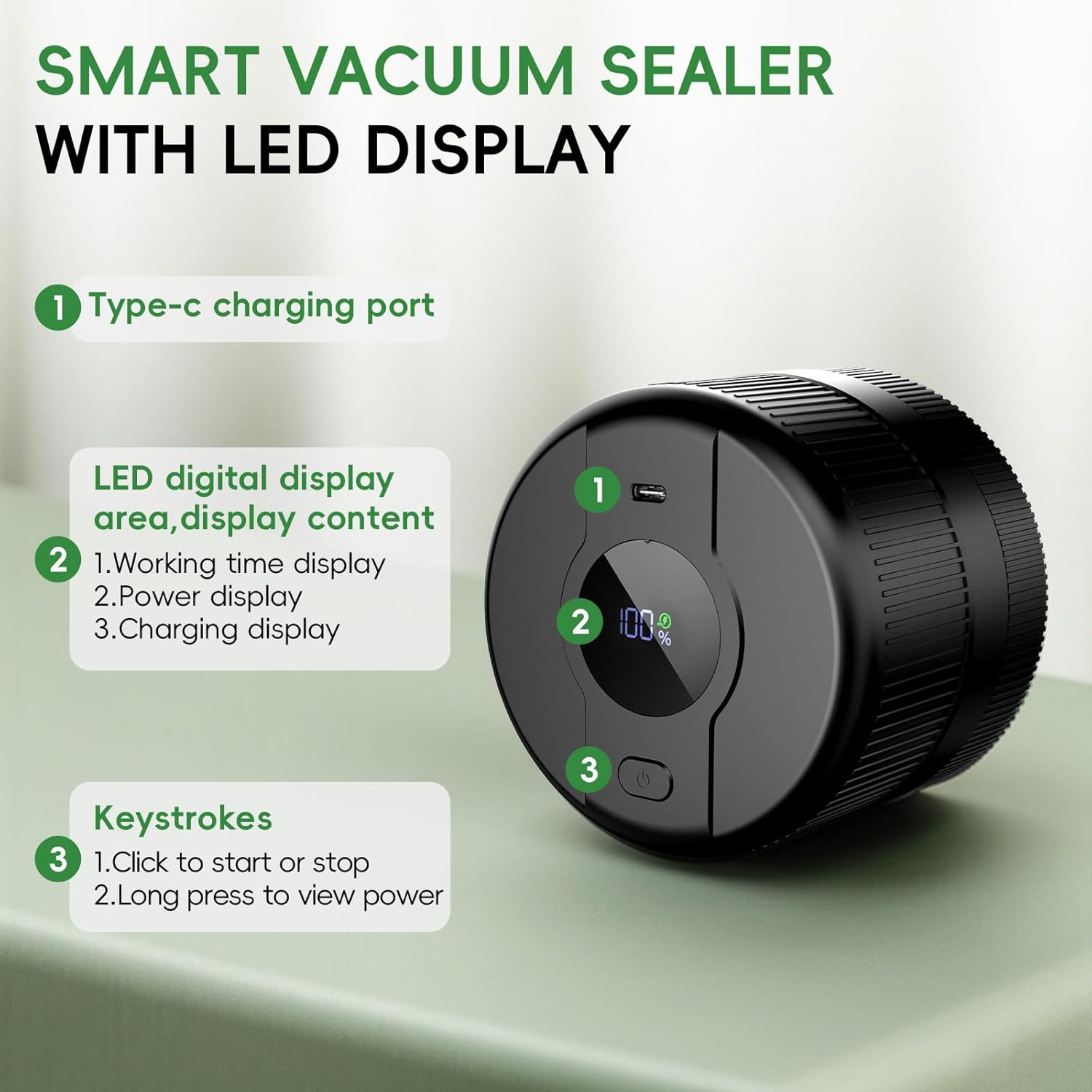 Thumbnail 1 de Wothfav Mason Jar Vacuum Sealer Kit 1300mAh