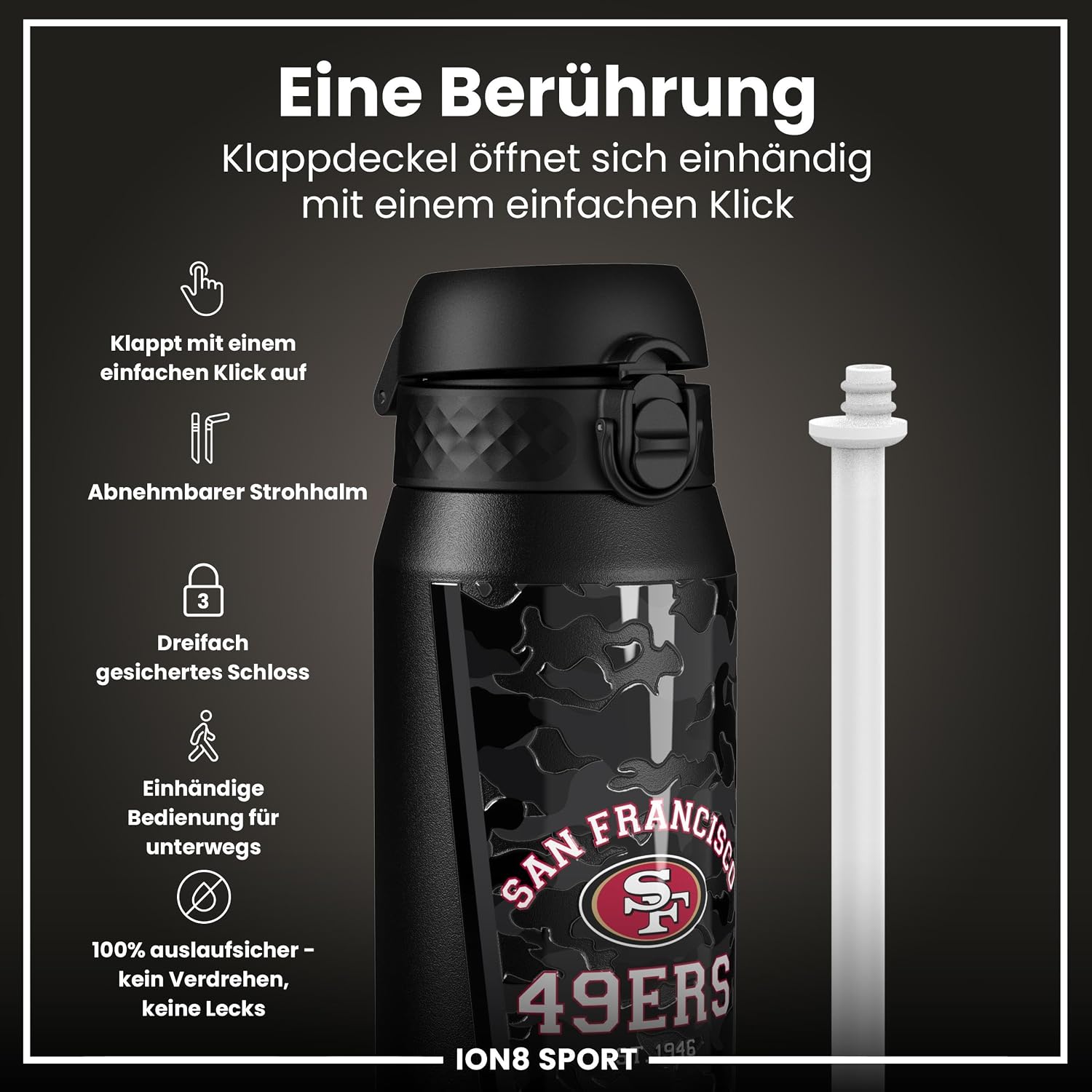 Thumbnail 2 de ion8 NFL Edelstahl-Trinkflasche 750 ml 🥤