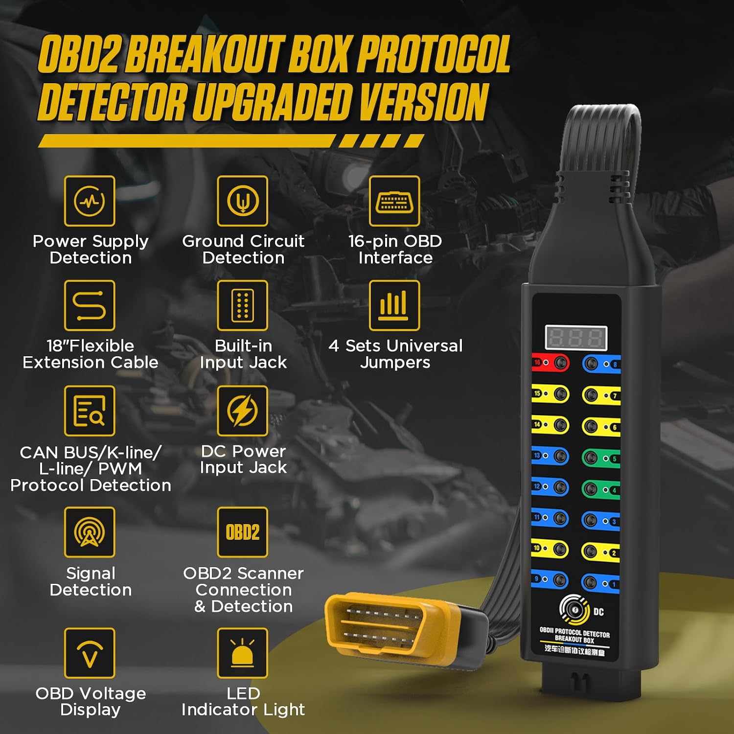 Thumbnail 5 de Detector de protocolo OBD2 Breakout Box 17,7 pulgadas