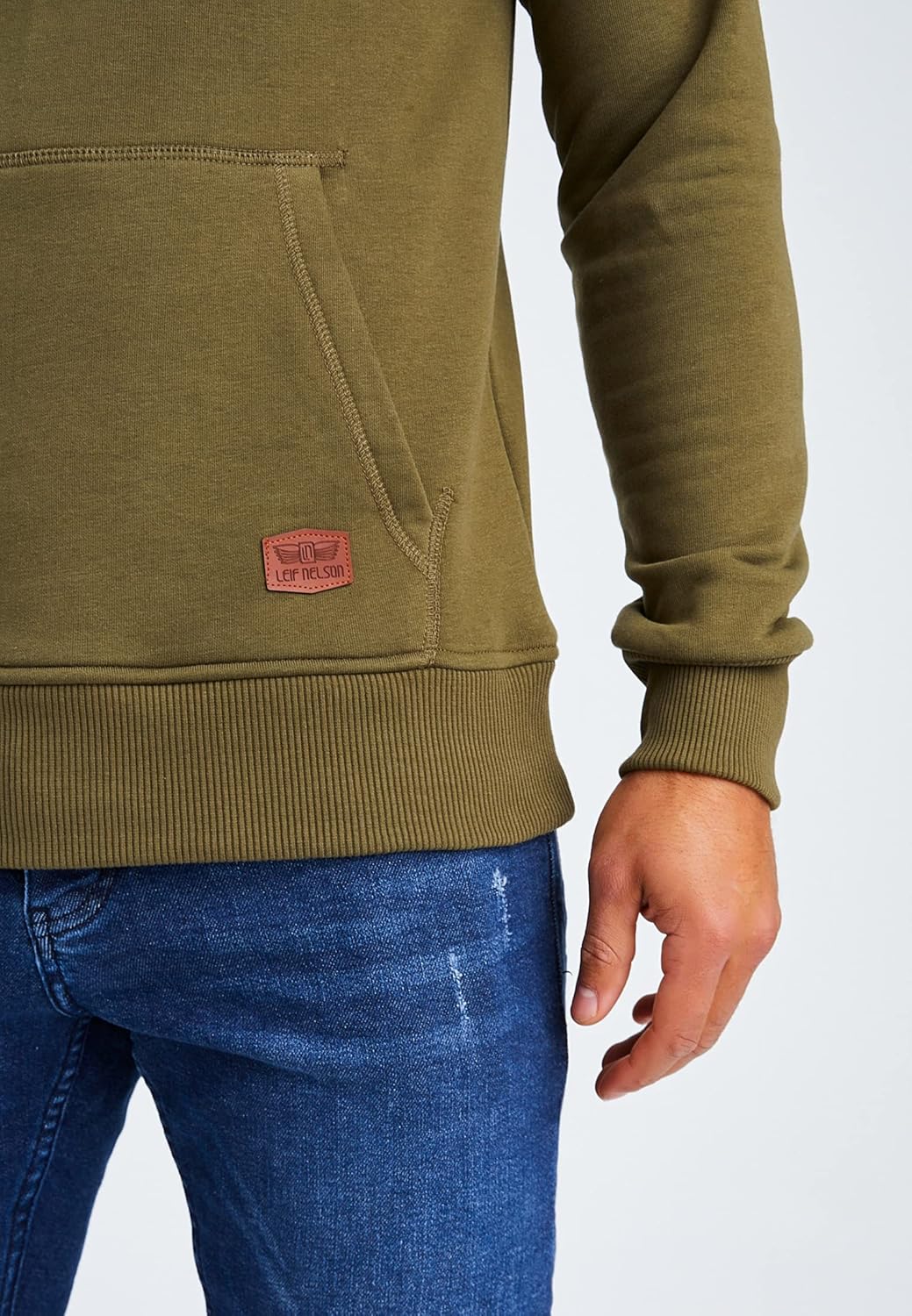 Thumbnail 4 de Leif Nelson LN8125 sweat-shirt à capuche pour homme, coupe ajustée en coton au style moderne