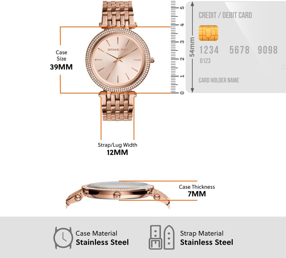 Thumbnail 5 de Michael Kors Darci Damenuhr – Roségold, Edelstahlarmband, 39 mm