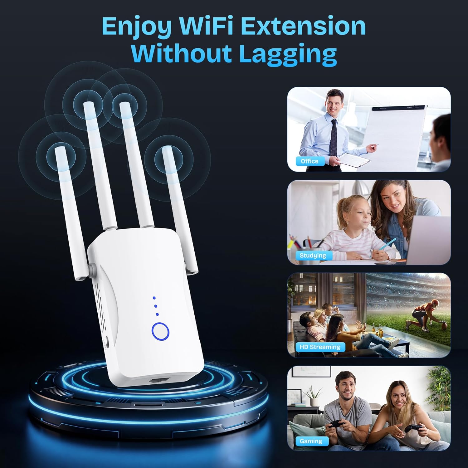 Thumbnail 5 de 2026 WiFi Extender Signal Booster (2.4GHz, 300Mbps) with Ethernet Port & Access Point