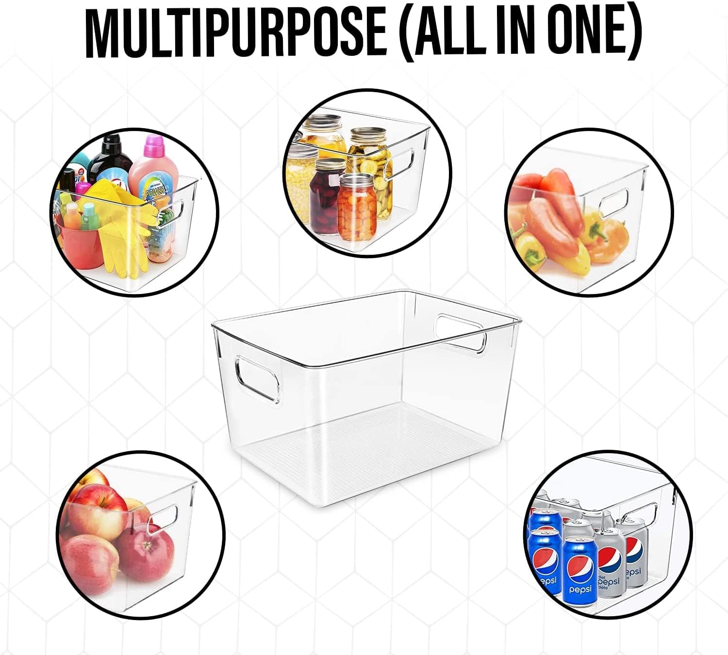 Detalle 2 de Clear Plastic Storage Bins 11.2 x 7.5 x 6