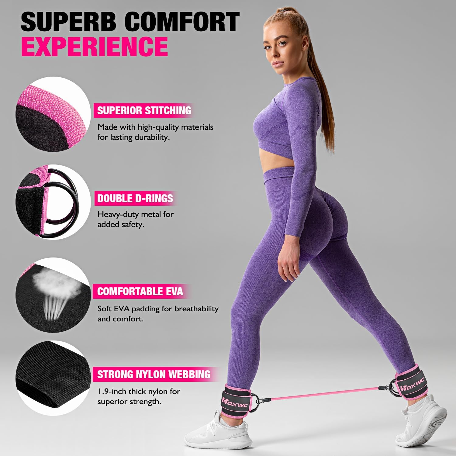 Thumbnail 3 de HOXWC Ankle Resistance Bands 🏋️♀