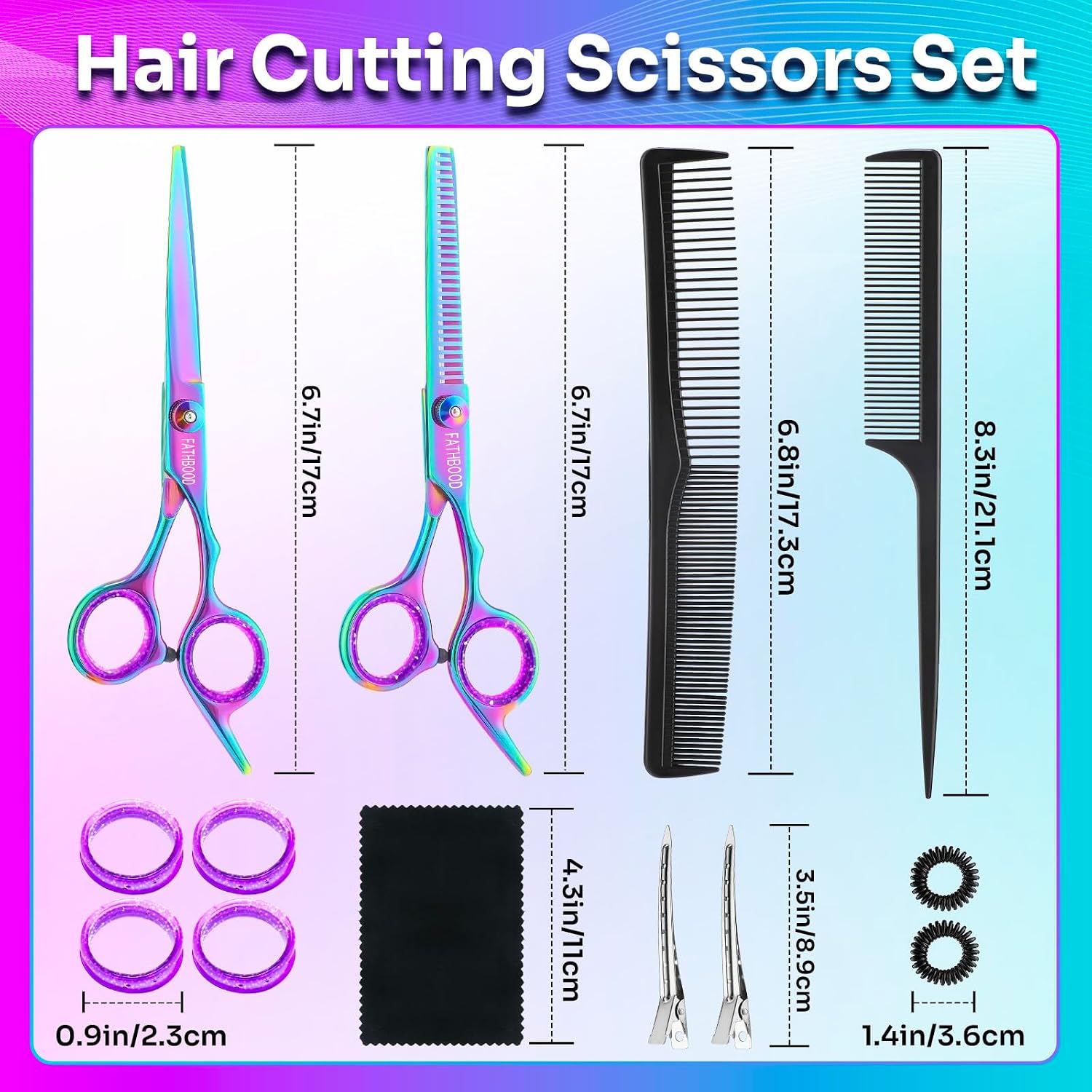 Detalle 2 de Friseurschere Set 14tlg 6,7 Zoll Profi